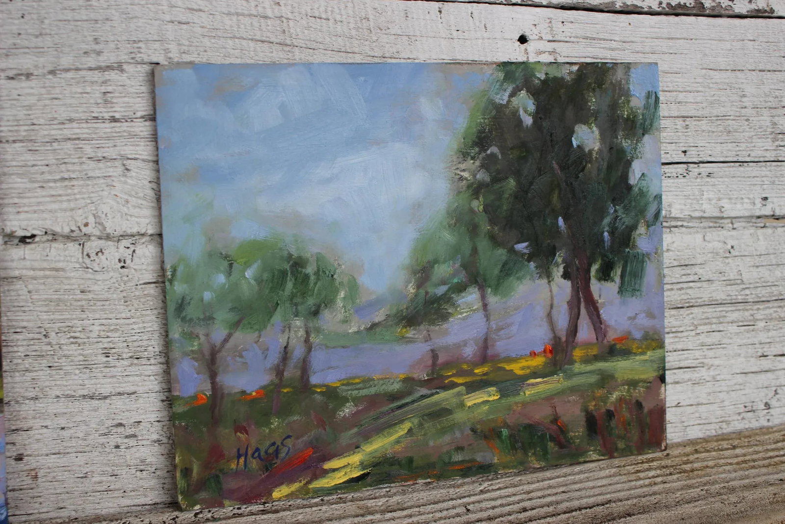 Expressionist Trees Landscape in Oil - 2