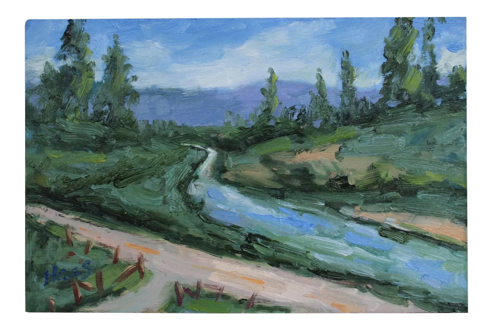 Modern Impressionist Landscape Painting - Swimming Hole (1 of 7)