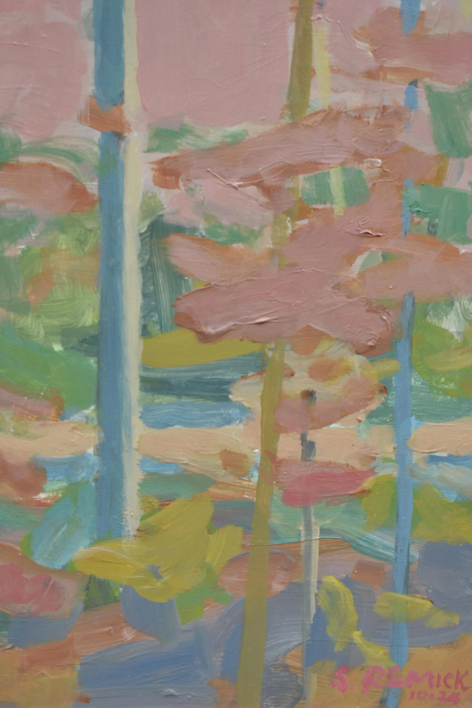 Contemporary Expressionist Landscape Painting, Autumn Sunshine on the Mountainside, by Stephen Remic - 5