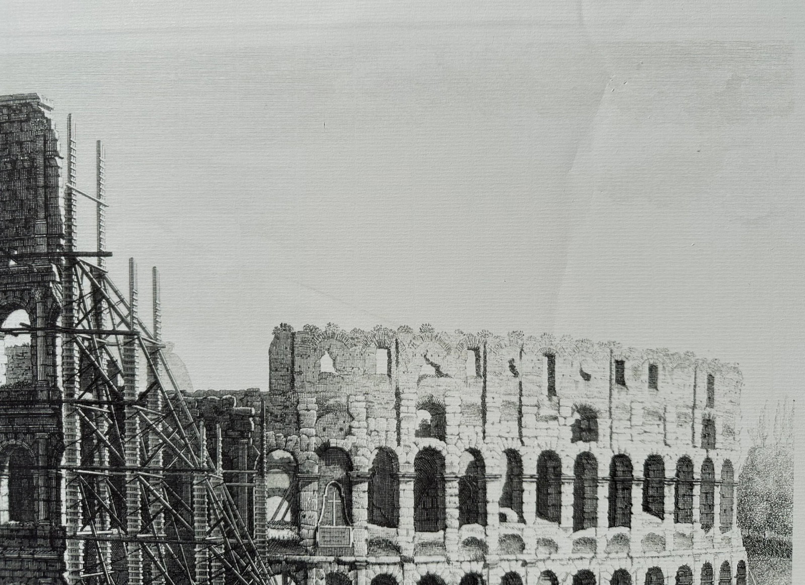 1980s Vintage Architectural Framed Print Engraving Rome Colosseum Italy G Balzar - 6