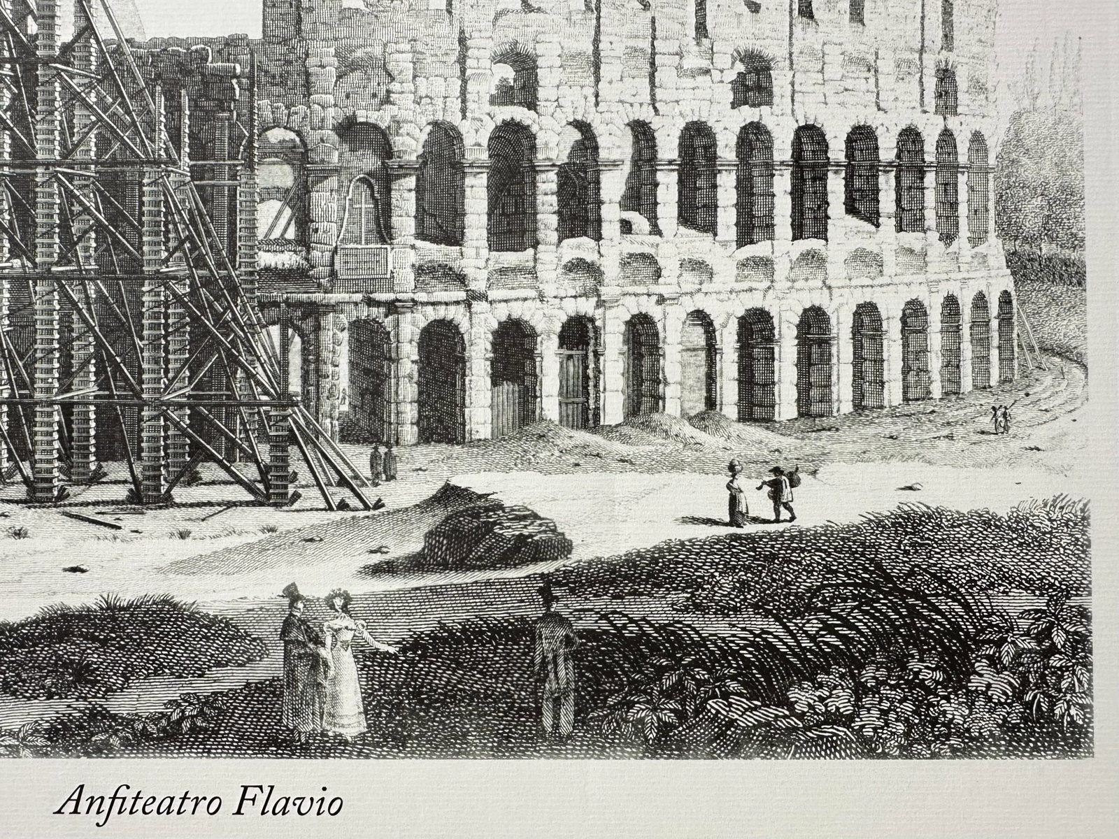 1980s Vintage Architectural Framed Print Engraving Rome Colosseum Italy G Balzar - 8
