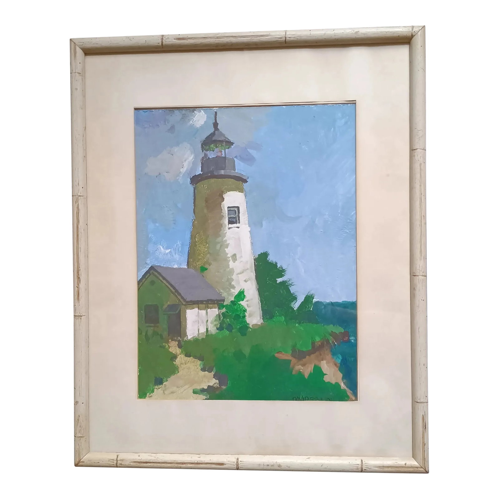 The Lighthouse Framed Original Oil Painting by David Beynon Pena (1 of 6)