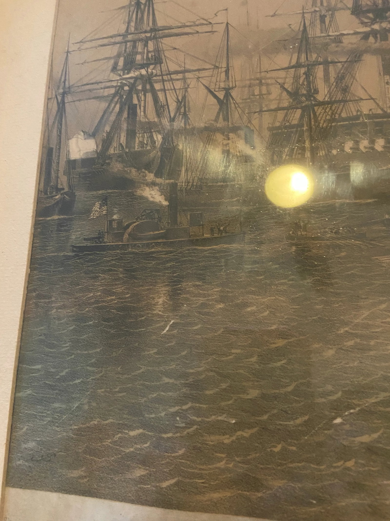 Antique Shearman & Hart Lithograph of Beaufort and Port, Royal, South Carolina - War Between the Sta - 12