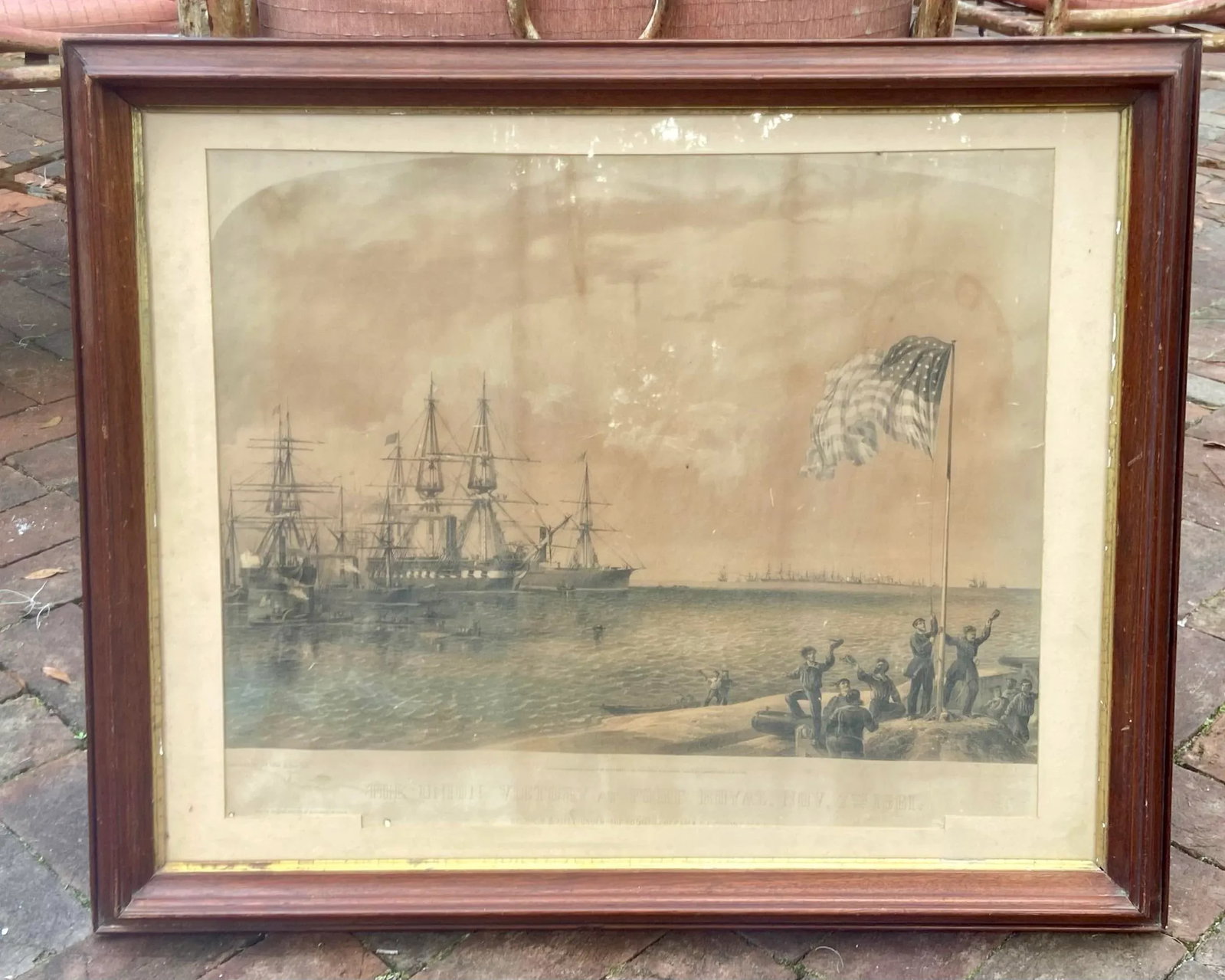 Antique Shearman & Hart Lithograph of Beaufort and Port, Royal, South Carolina - War Between the Sta - 2