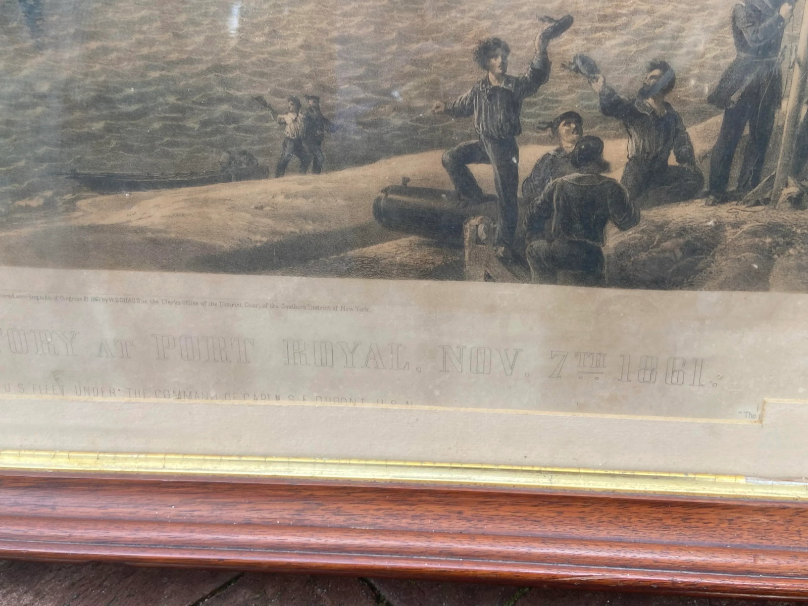 Antique Shearman & Hart Lithograph of Beaufort and Port, Royal, South Carolina - War Between the Sta - 6