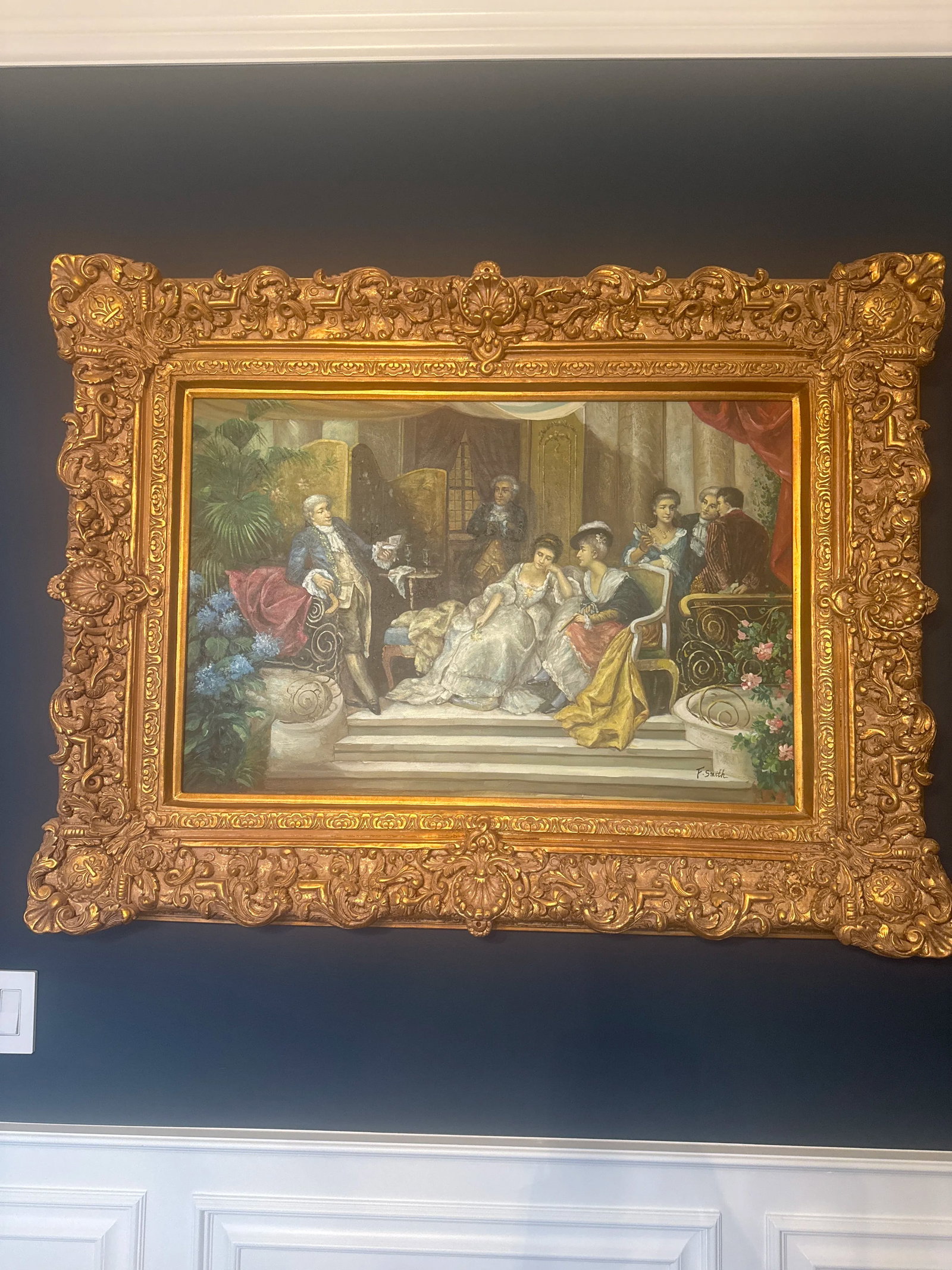 Old World Painting of Friends Gathering - 2