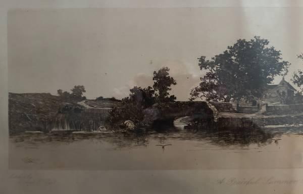 Late 19th Century Ernest C. Rost Etching - "A Peaceful Summer Eve" - 2