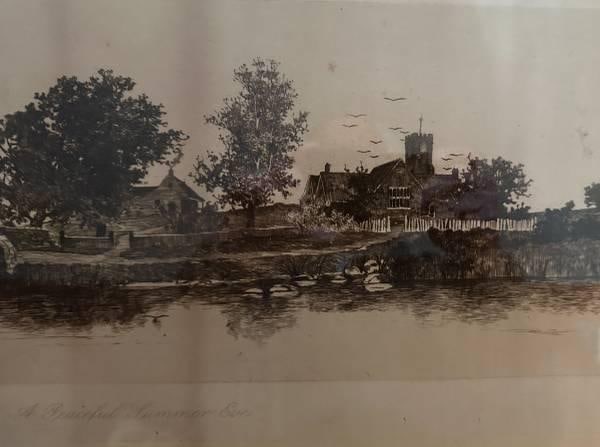 Late 19th Century Ernest C. Rost Etching - "A Peaceful Summer Eve" - 5