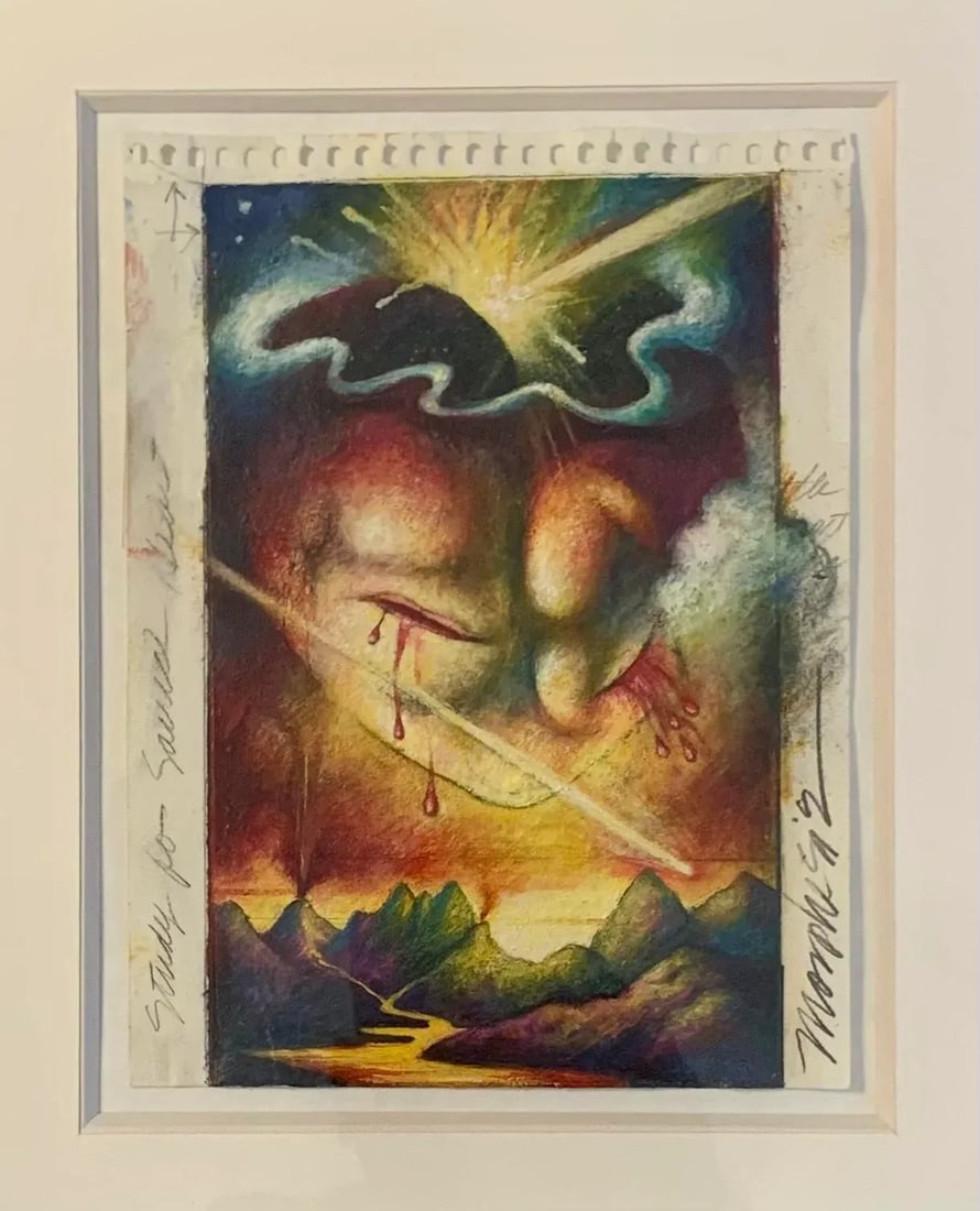 1994 Jim Morphesis Study for "Sacred Heart No 31" Oil and Graphite on Paper - 2