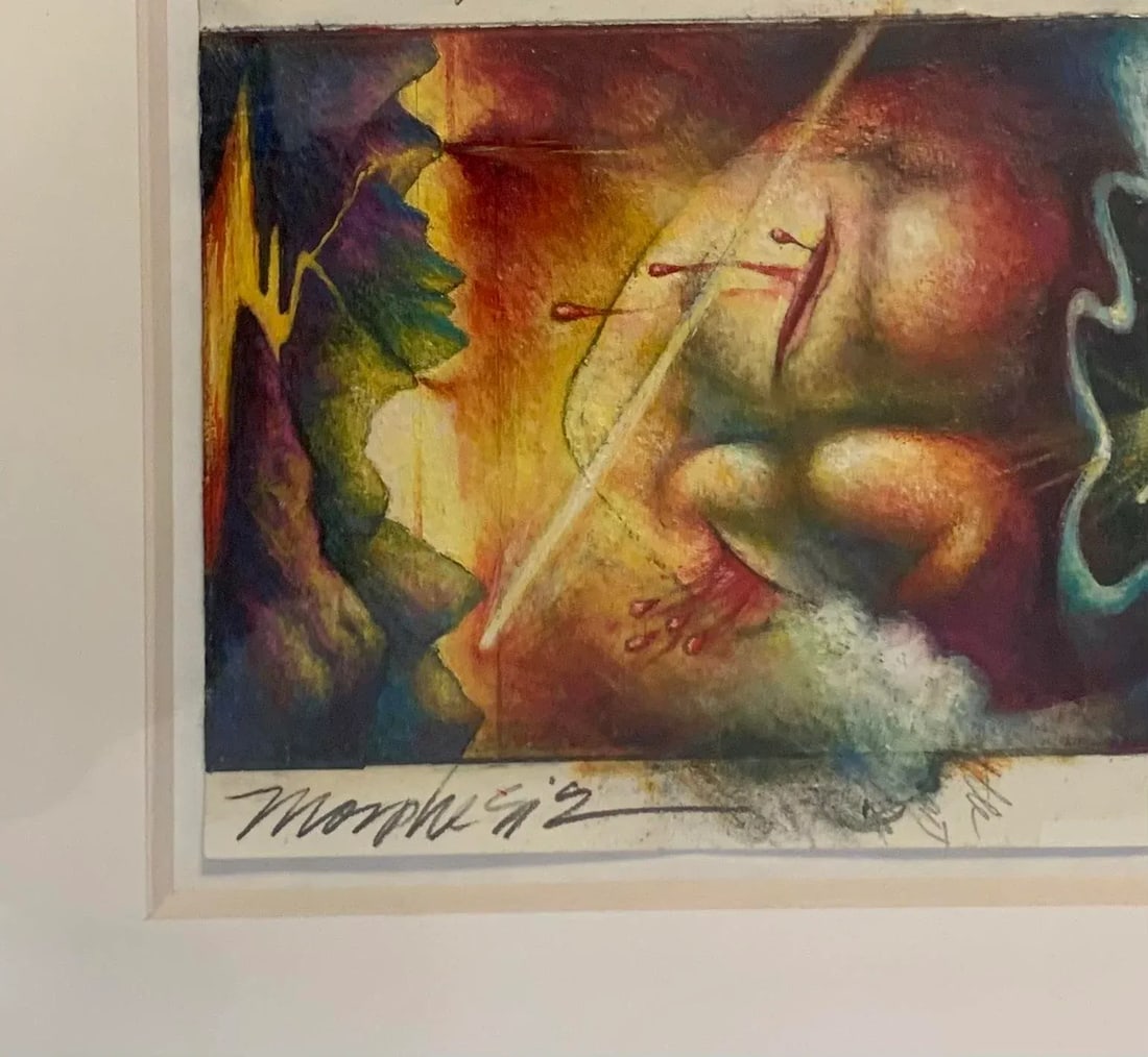 1994 Jim Morphesis Study for "Sacred Heart No 31" Oil and Graphite on Paper - 3