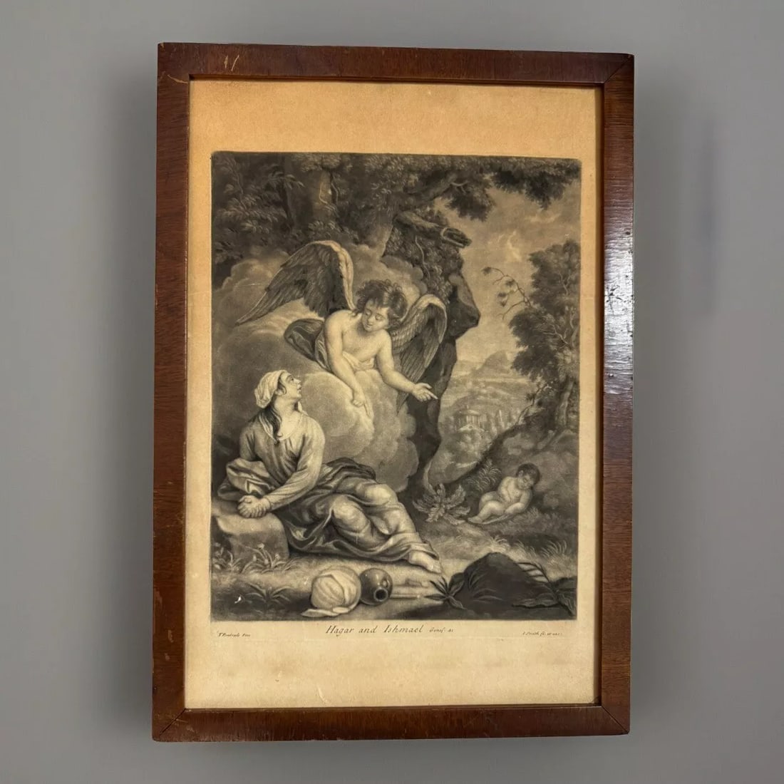 17th Century Engraving, Thomas Pembroke, Hagar & Ishmael - 2