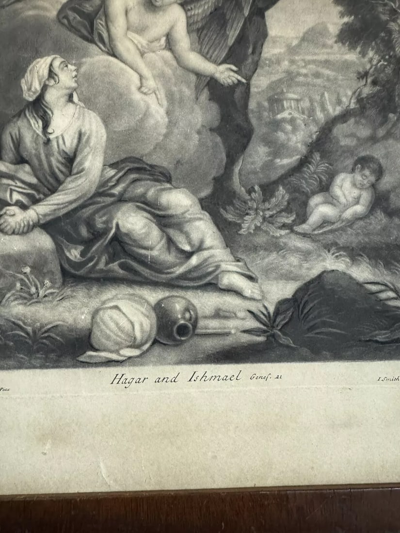 17th Century Engraving, Thomas Pembroke, Hagar & Ishmael - 5