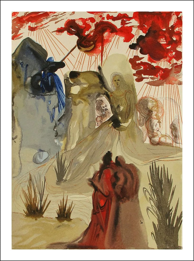 1960 Salvador Dali Woodcut Purgatory 28 Divine Forest - 2