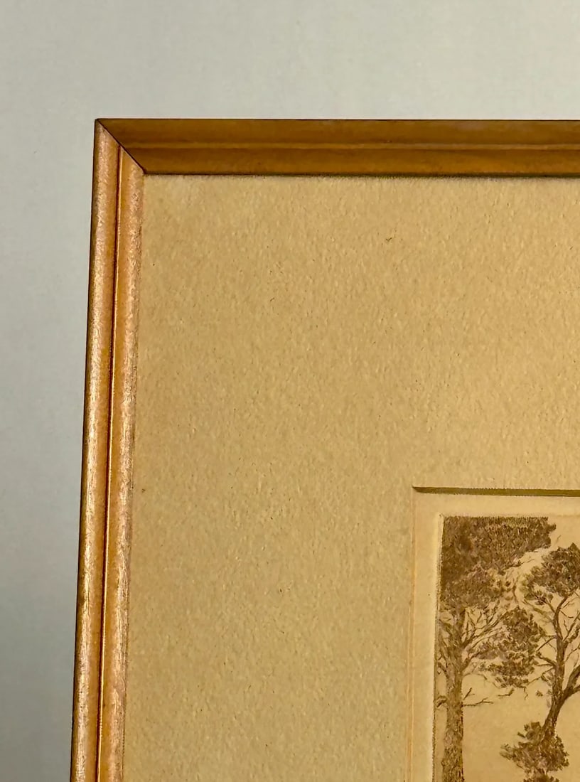 1900s Antique Forest Print, "Three Pines" by John Hambleton - 3