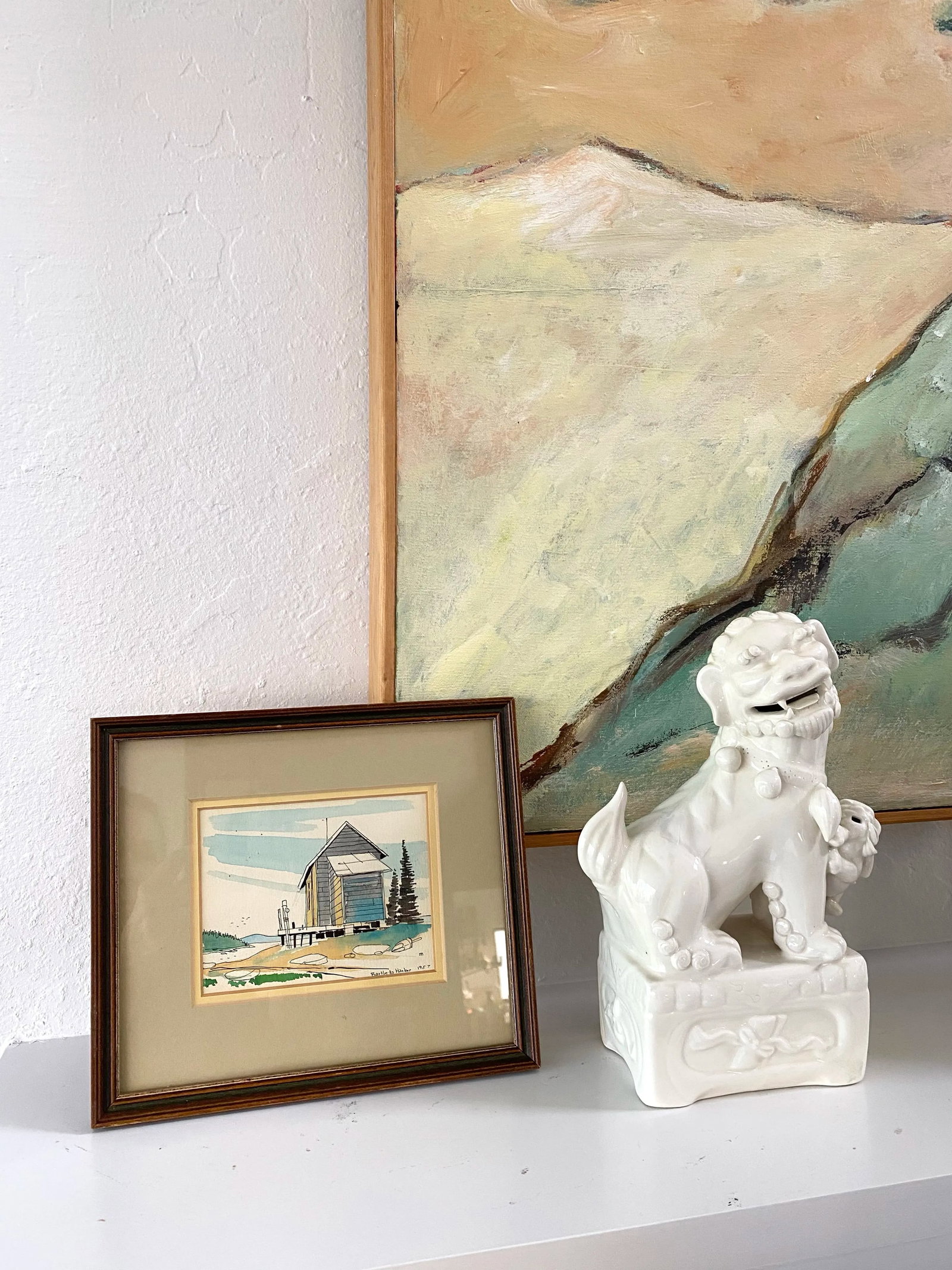 Original 1957 Watercolor Painting of Bartlett's Harbor - 7