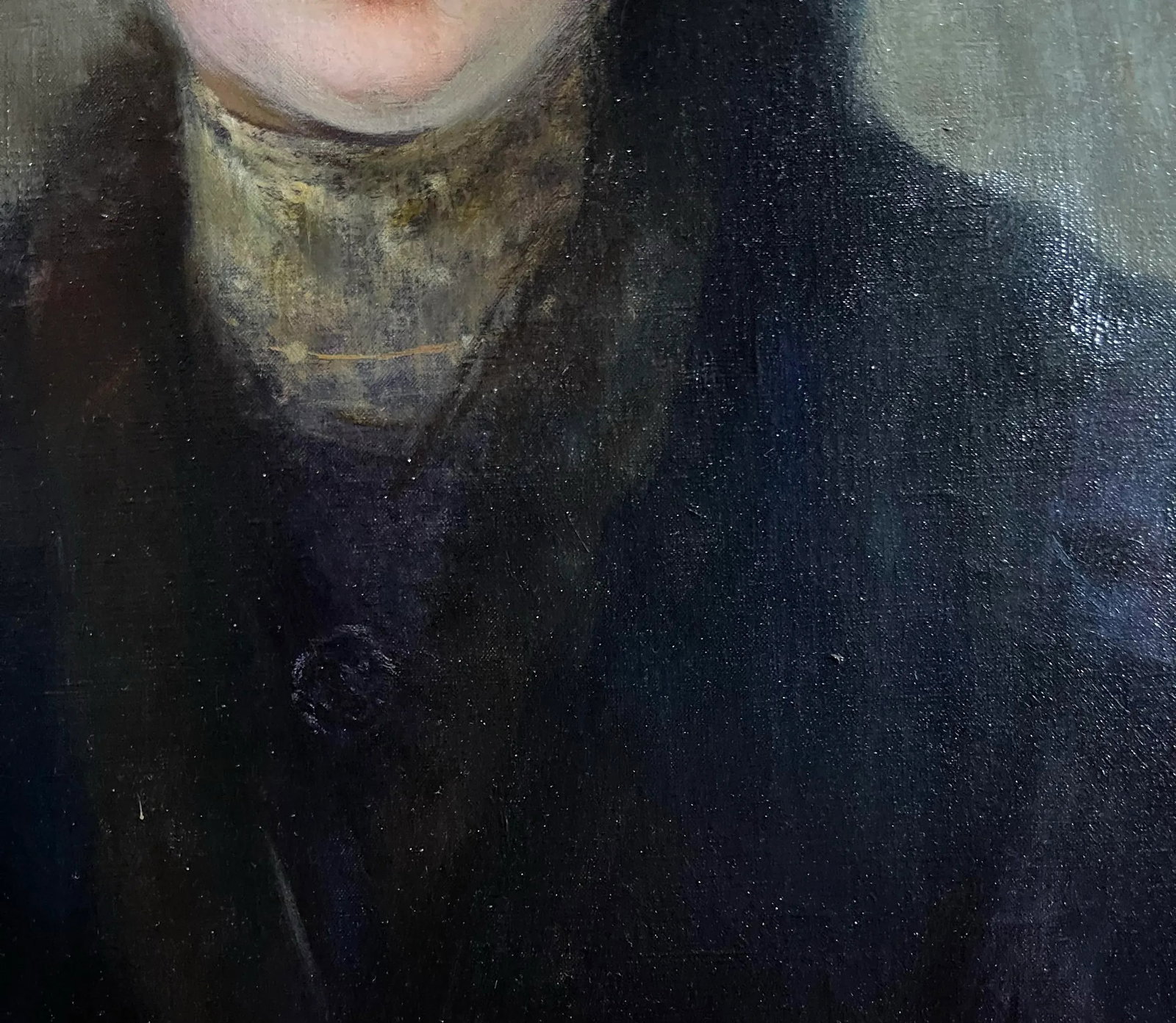 Oil on Canvas, Portrait Mademoiselle With a Hat Late 19th France Signed Julie Marest - 8