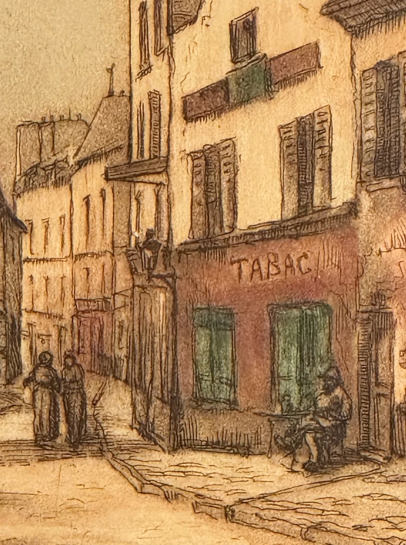 Vintage Framed French Still Life Print, Signed - 2