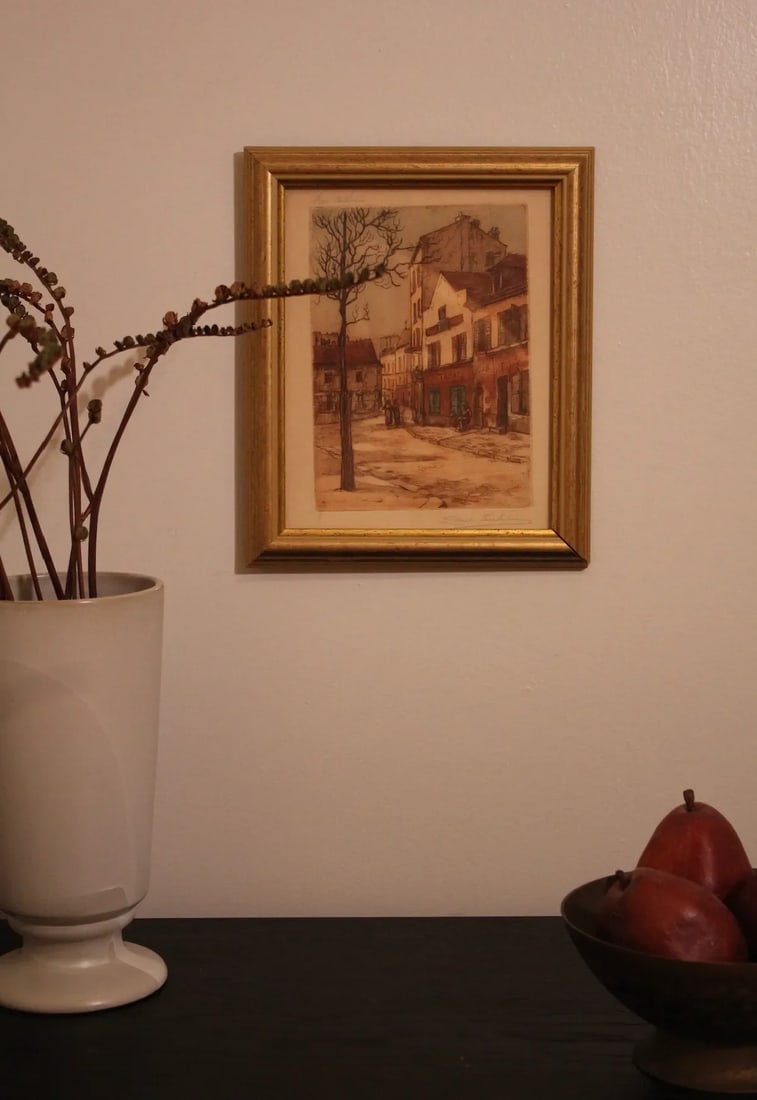 Vintage Framed French Still Life Print, Signed - 6