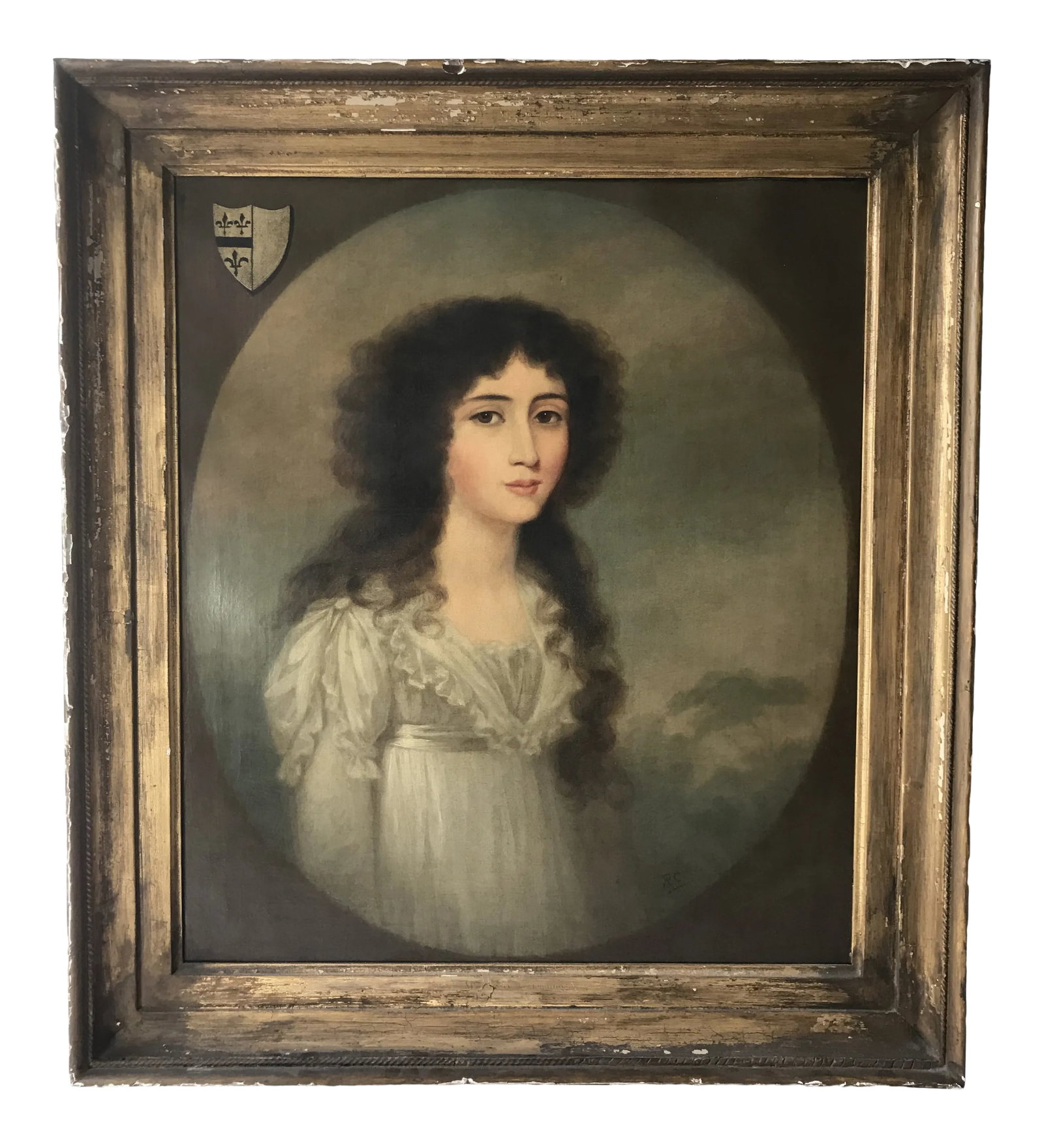 19th Century Ladies Portrait: Gorgeous late 18th century early 19th century oil on canvas portrait in original condition in its original frame. Age is based on the style of the young ladies dress and canvas. This painting is initi