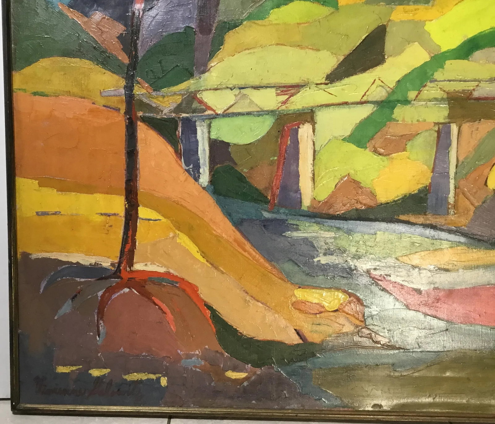 Vintage Oil on Canvas Painting by Vivienne Galowitz - 3