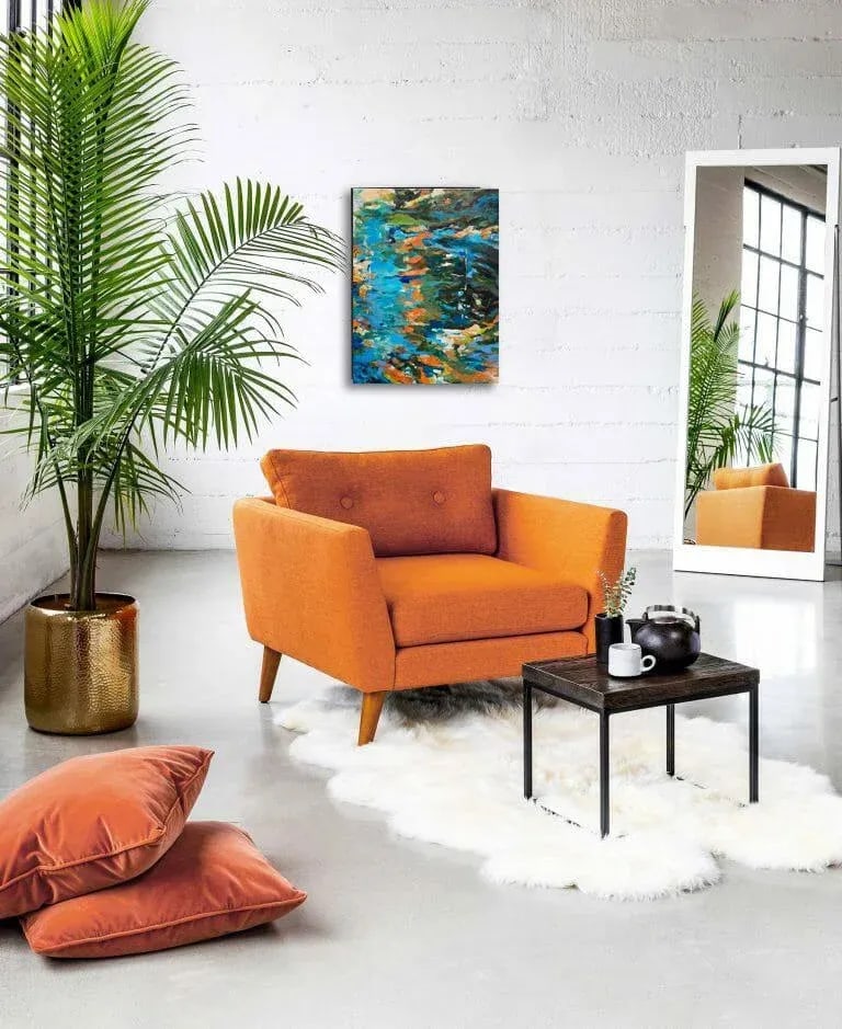 Original Abstract Painting on Canvas Botanical Landscape Titled 'Cast Your Colors in a Dream' - 11