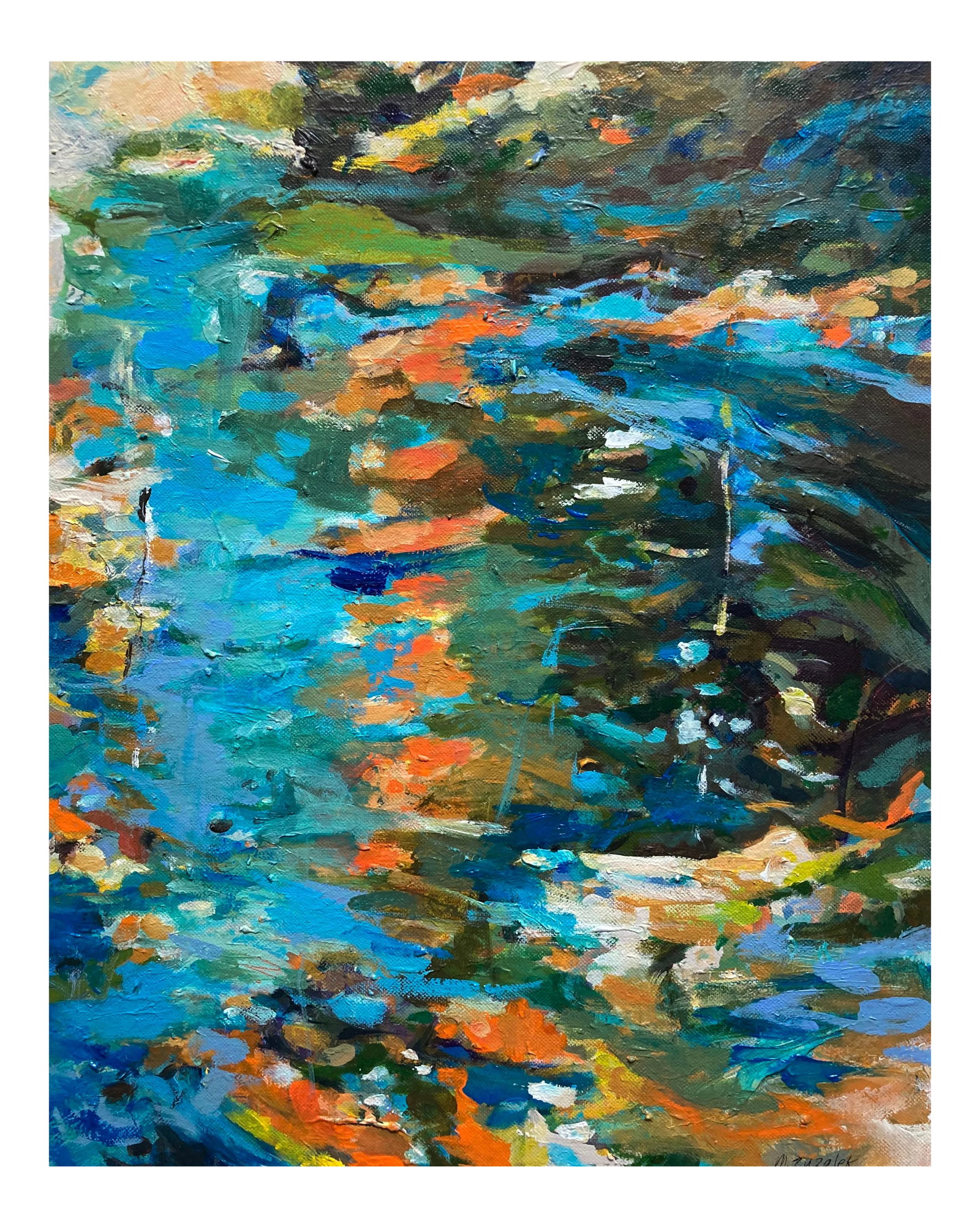 Original Abstract Painting on Canvas Botanical Landscape Titled 'Cast Your Colors in a Dream' (1 of 11)