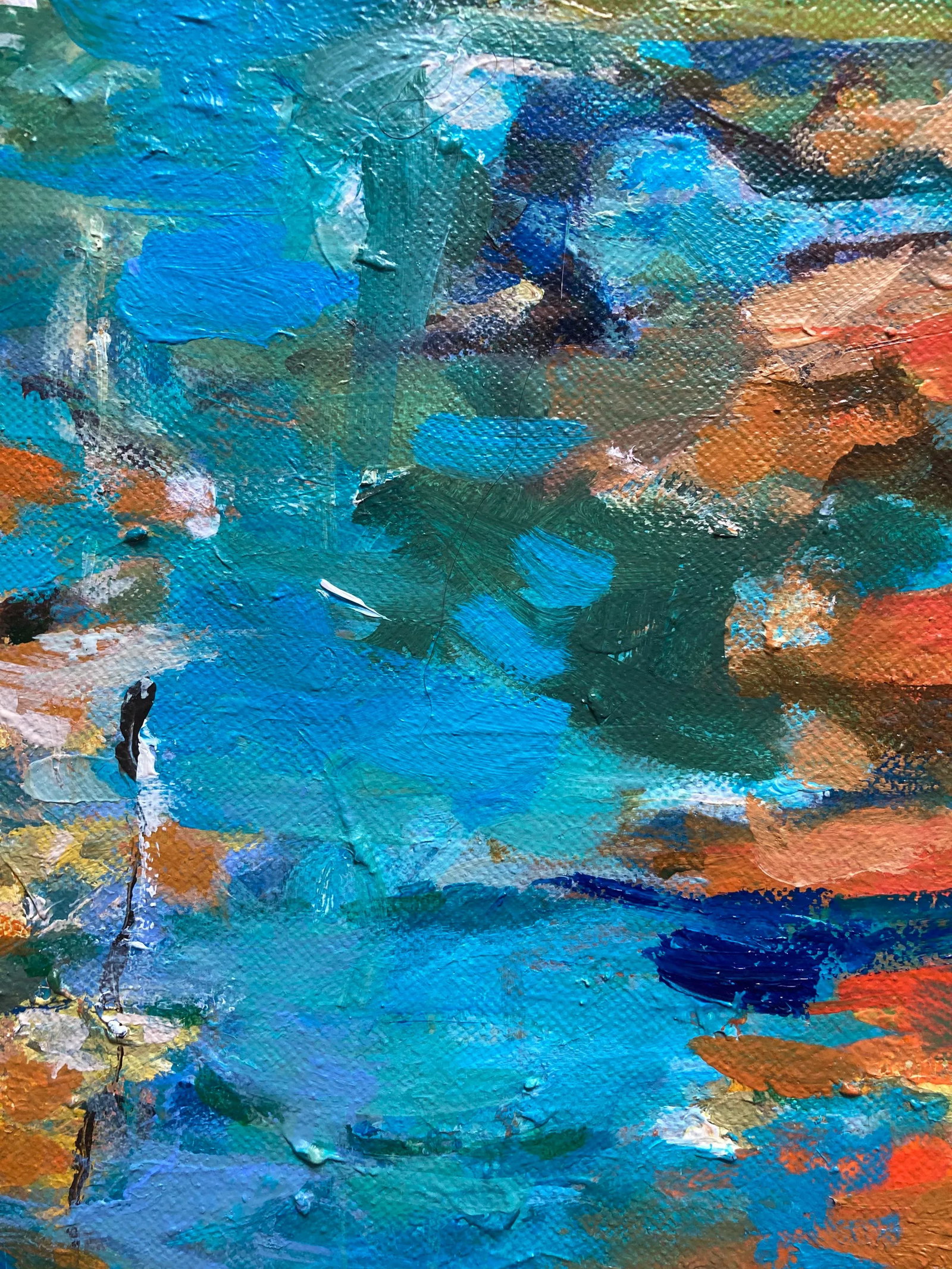 Original Abstract Painting on Canvas Botanical Landscape Titled 'Cast Your Colors in a Dream' - 3
