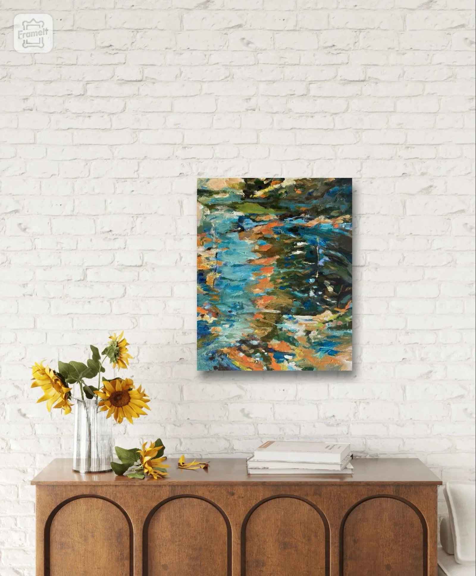Original Abstract Painting on Canvas Botanical Landscape Titled 'Cast Your Colors in a Dream' - 4