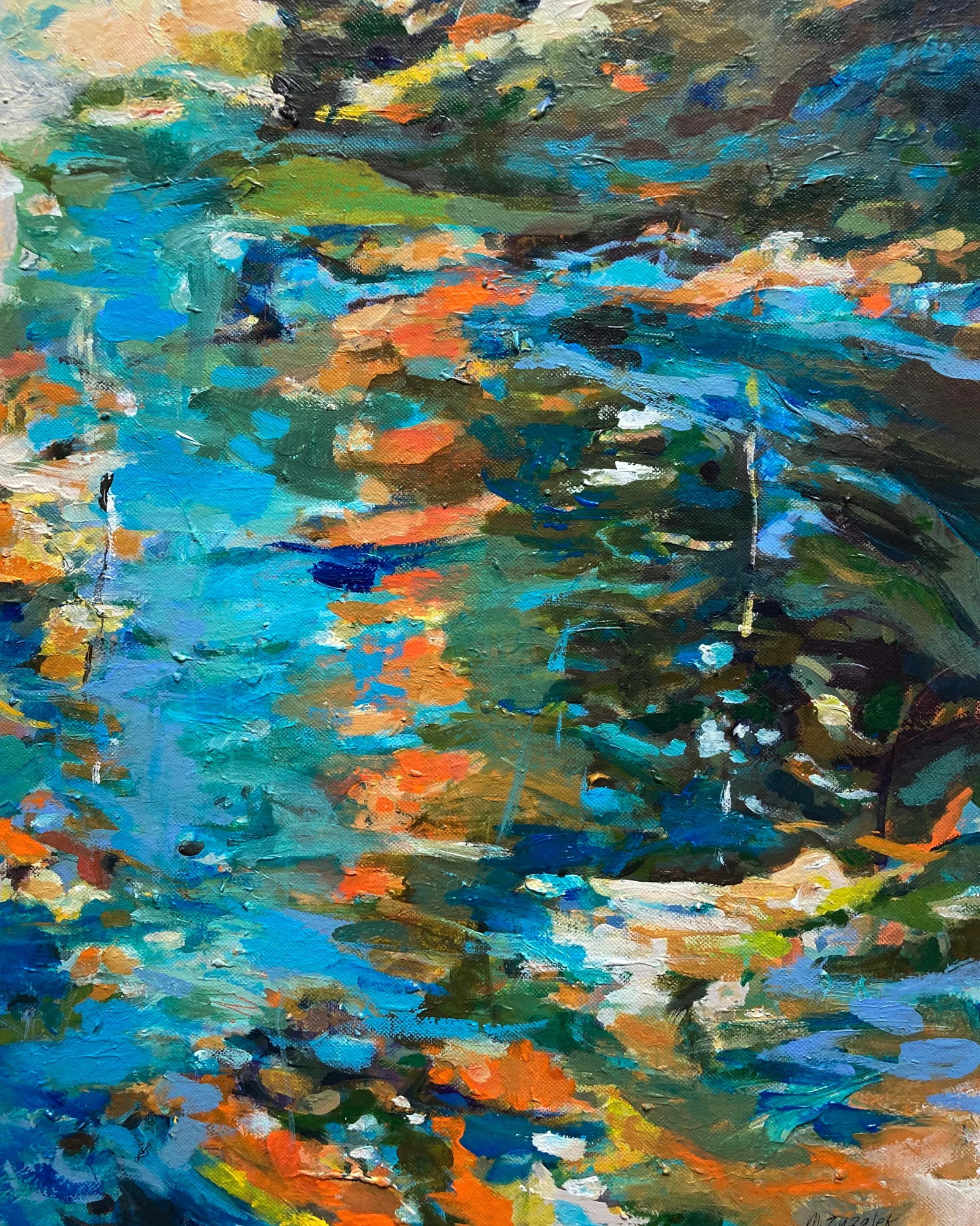 Original Abstract Painting on Canvas Botanical Landscape Titled 'Cast Your Colors in a Dream' - 5