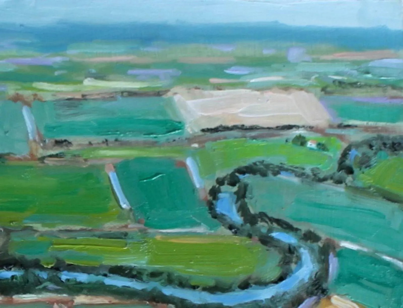Aerial View Farmland, Oil Painting - 4