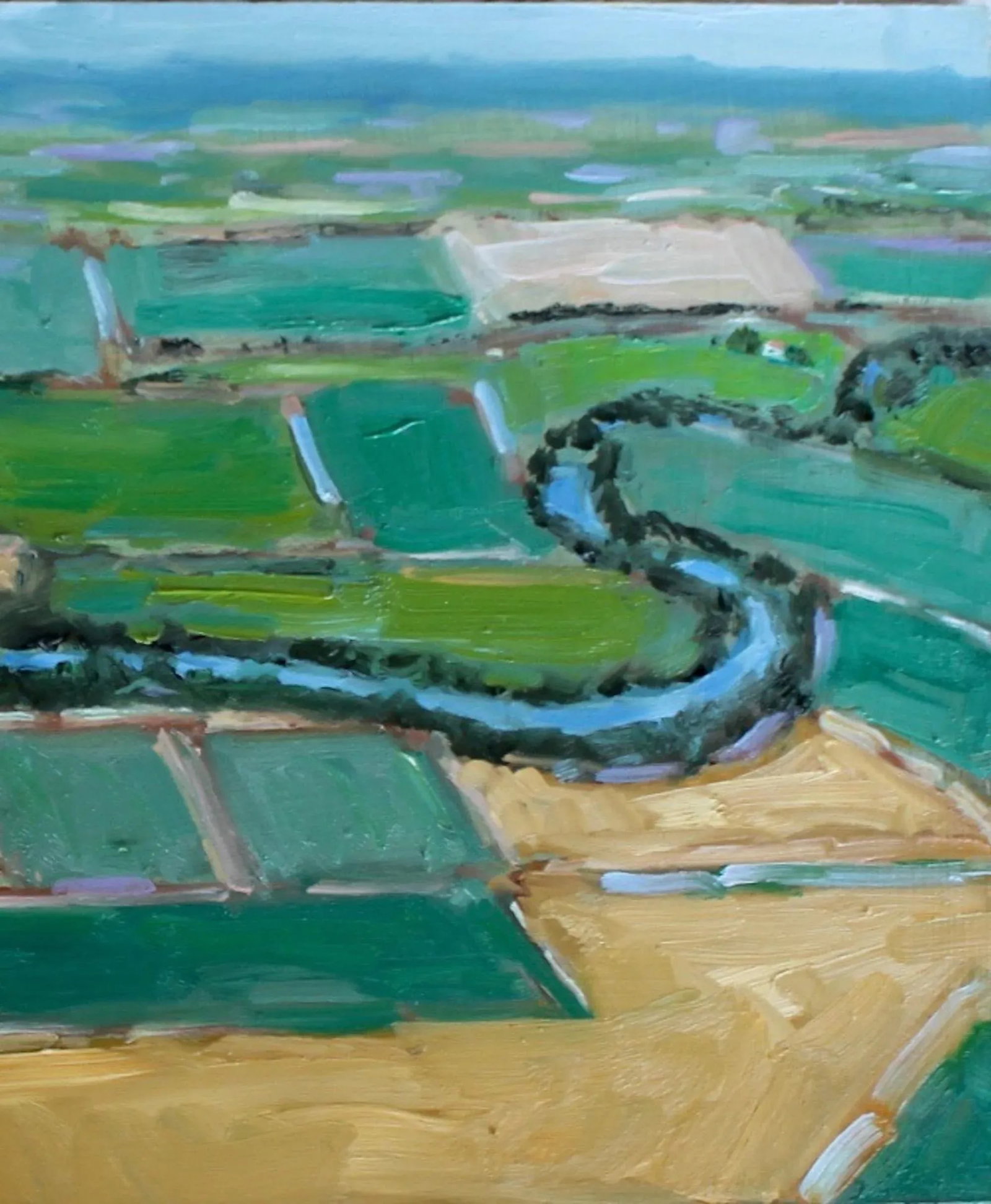 Aerial View Farmland, Oil Painting - 5