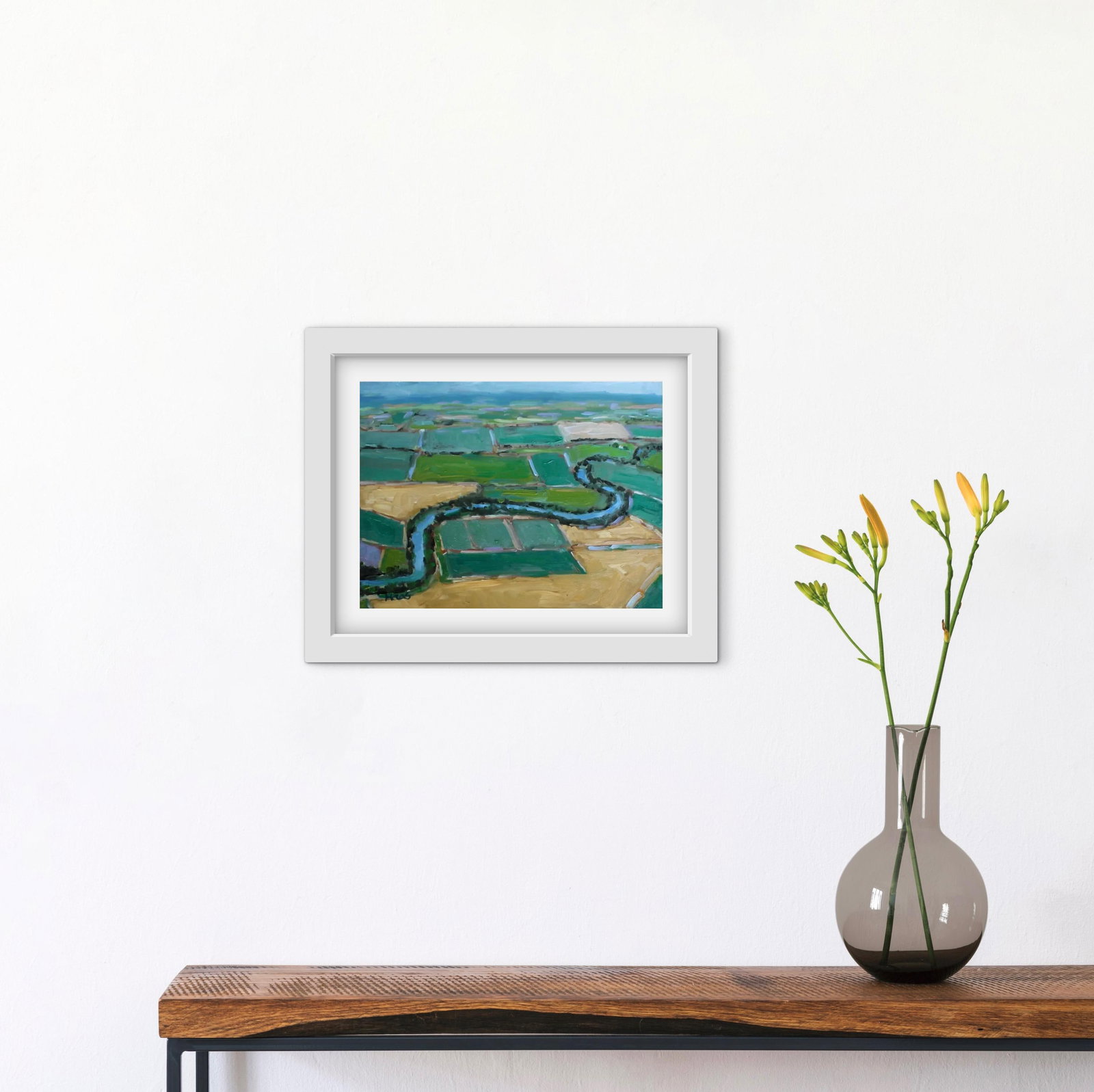 Aerial View Farmland, Oil Painting - 8