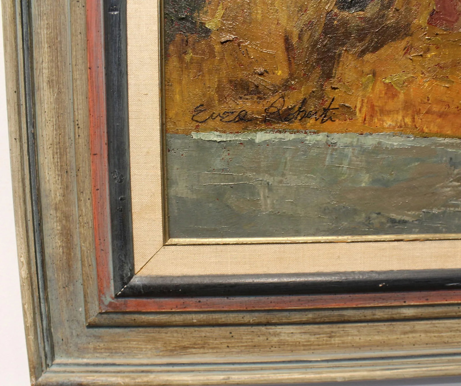 Mid Century Post Expressionist Window Landscape by Italian Artist Enzo Roberti - 8