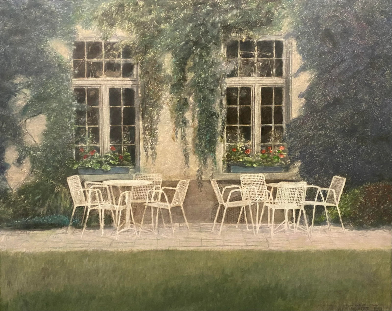 1980s Window Wall Oil Painting by Piet Bekaert, Framed - 2