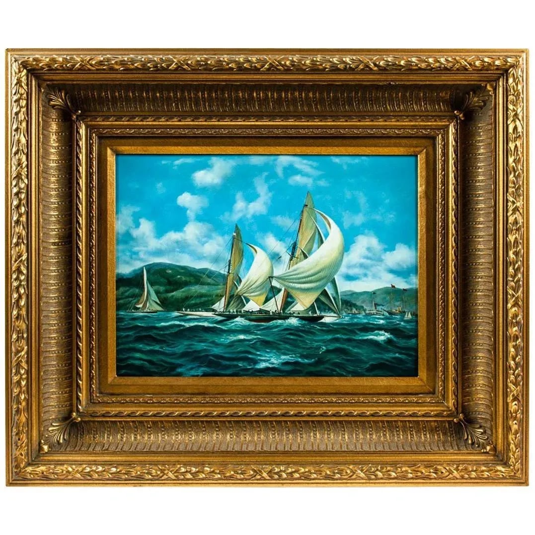 Gilded Wood Framed Oil on Canvas Painting - 11