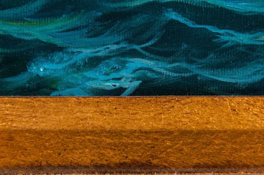 Gilded Wood Framed Oil on Canvas Painting - 5
