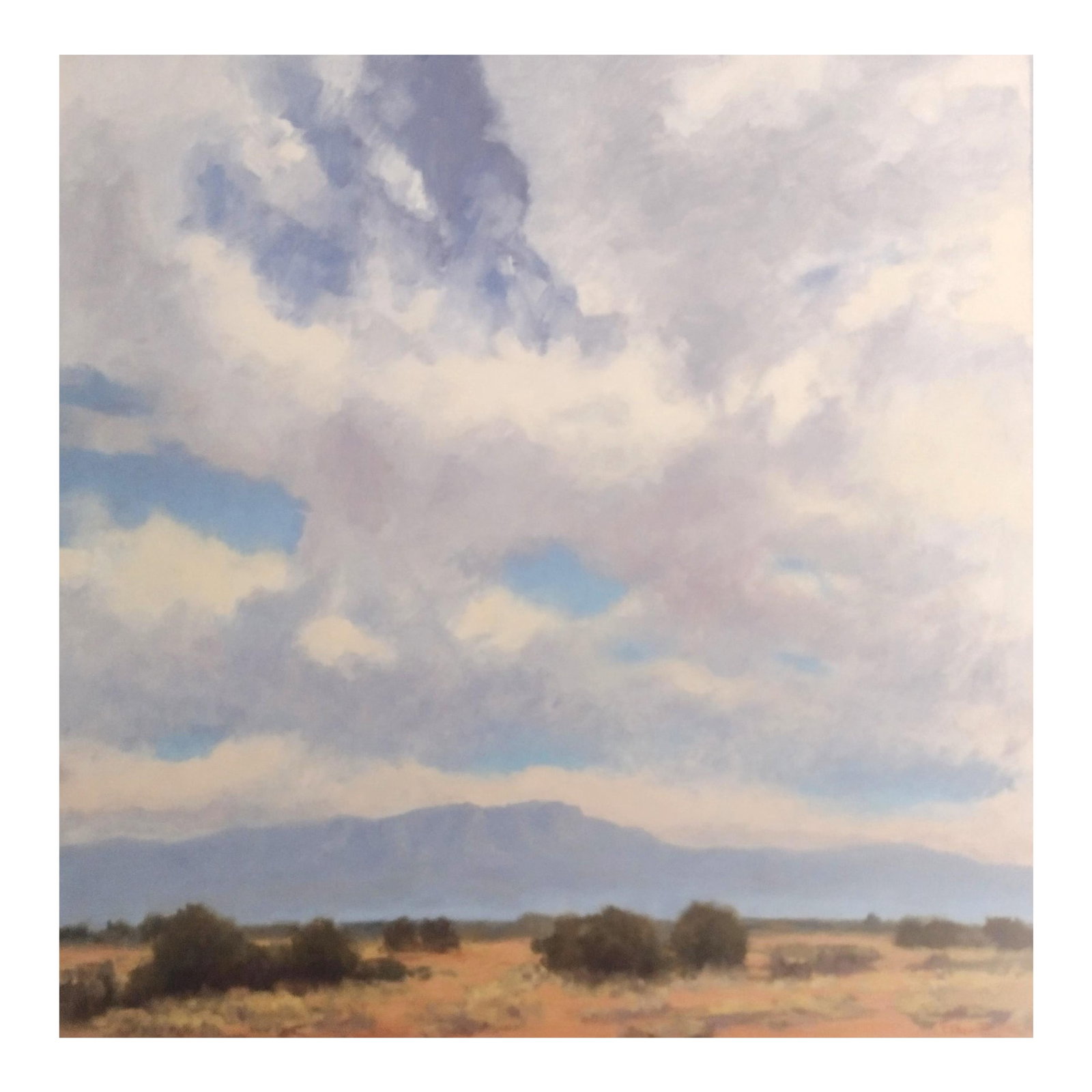 Original Oil Painting by Tom Blazier - Southwestern Landscape 30" X 30": Original Oil Painting by Tom Blazier - Southwestern Landscape, 30" x 30" Capture the serenity and expansive beauty of the American Southwest with this original oil painting by renowned landscape artis