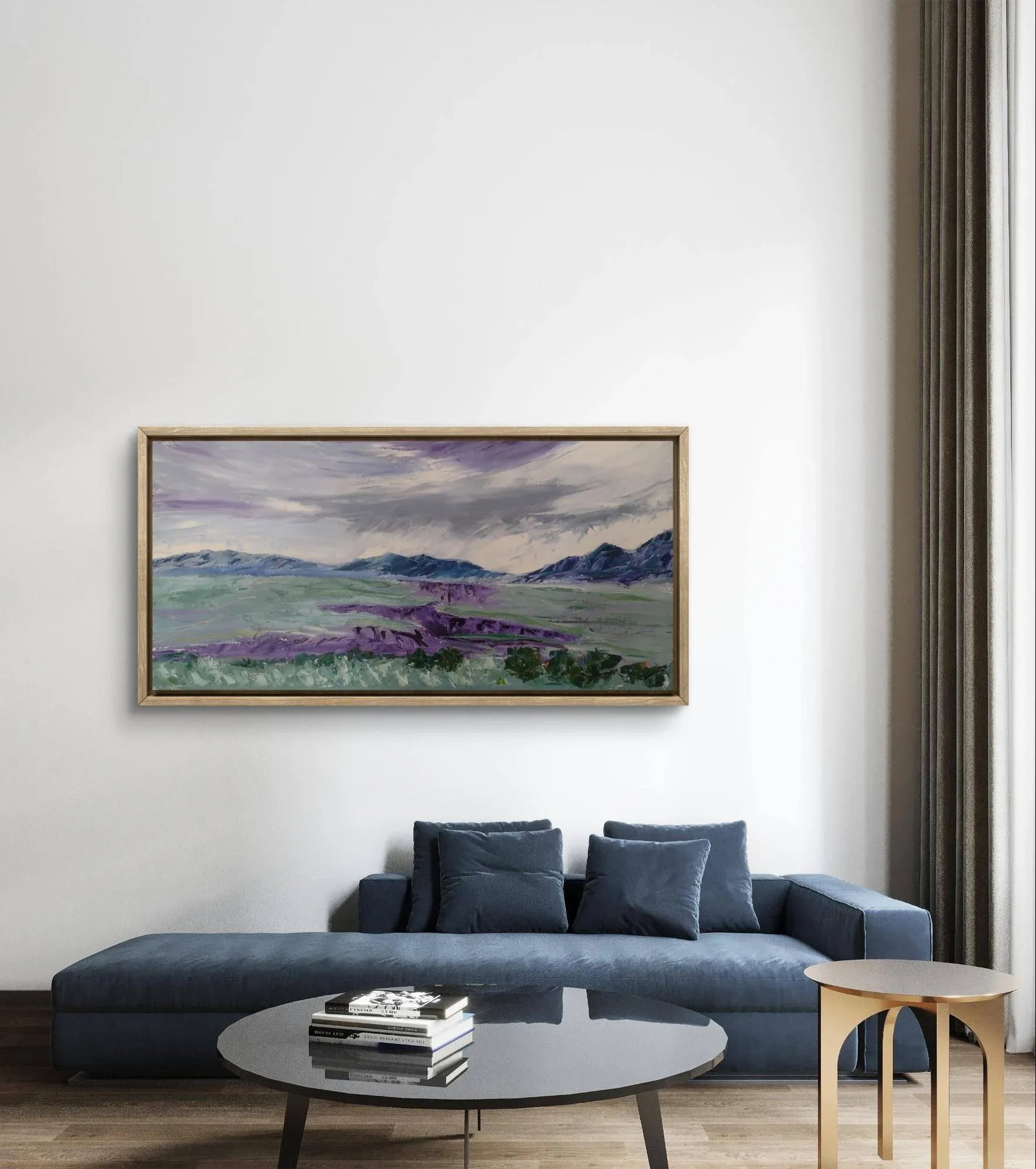 Stormy Skies at the Gorge - Framed Southwest Palette Knife Oil Painting by Anita C. Blythe - 3