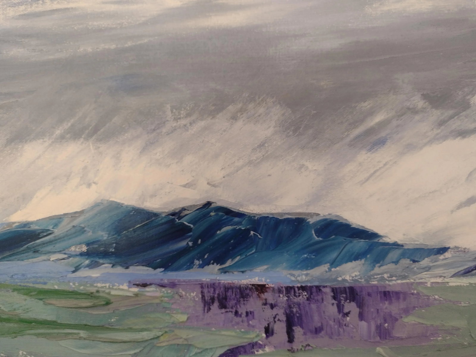 Stormy Skies at the Gorge - Framed Southwest Palette Knife Oil Painting by Anita C. Blythe - 4