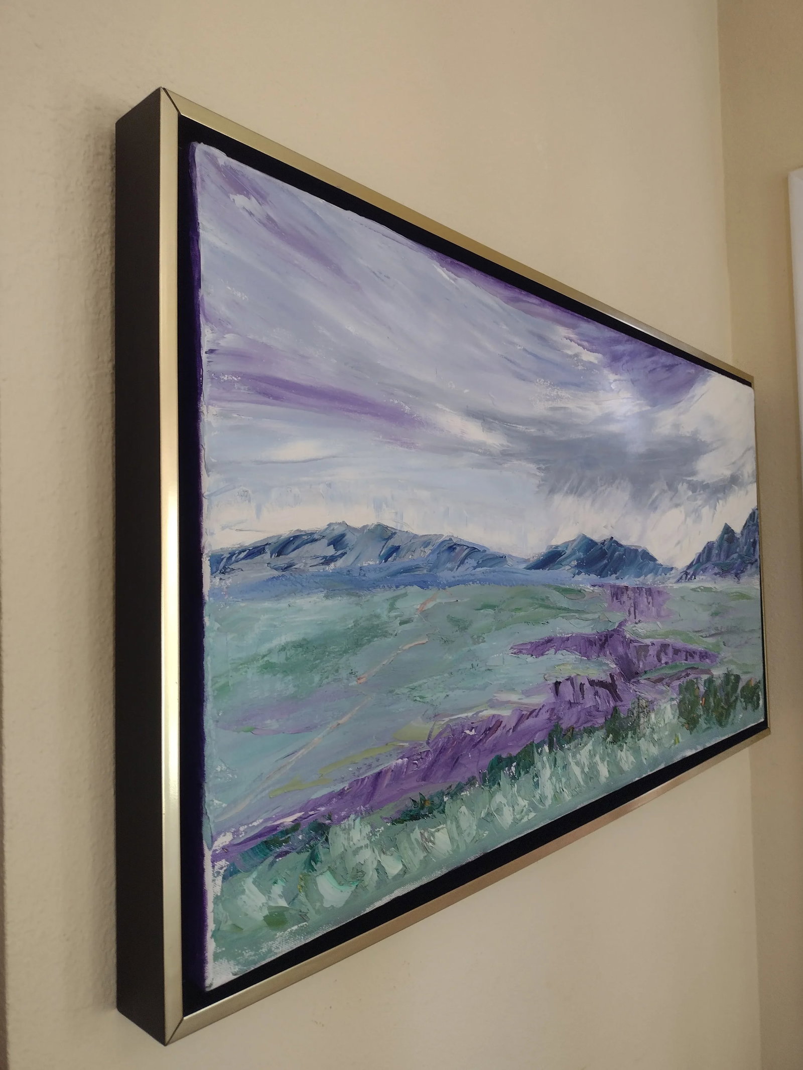 Stormy Skies at the Gorge - Framed Southwest Palette Knife Oil Painting by Anita C. Blythe - 9