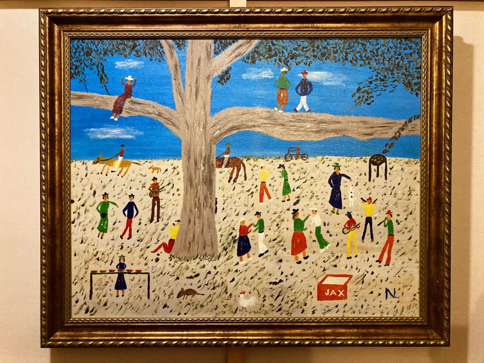 "Niloville Picnic" by Nilo Lamzas, New Orleans Louisiana, Nl Original Landscape Painting, Nature Par - 12