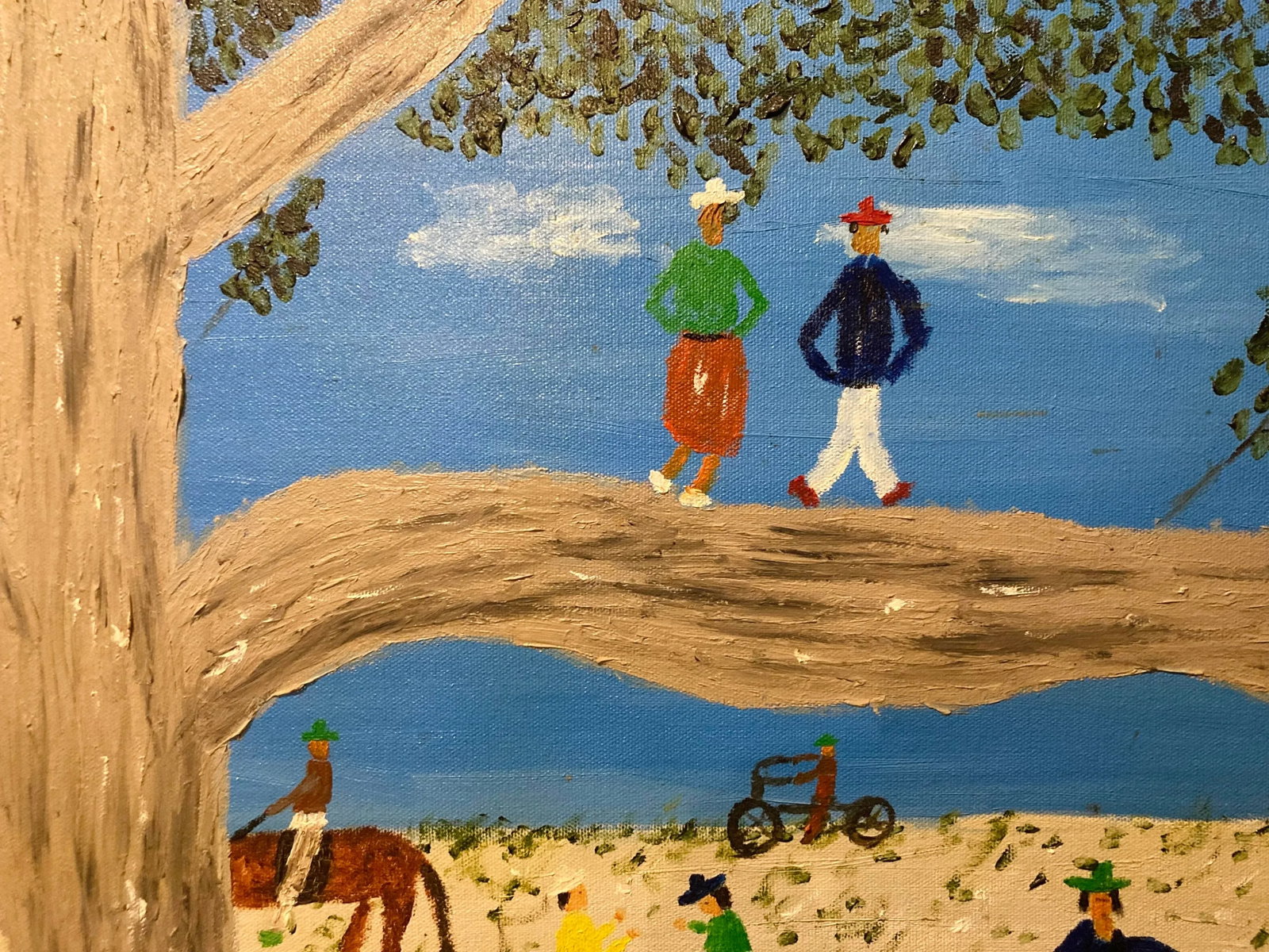 "Niloville Picnic" by Nilo Lamzas, New Orleans Louisiana, Nl Original Landscape Painting, Nature Par - 3