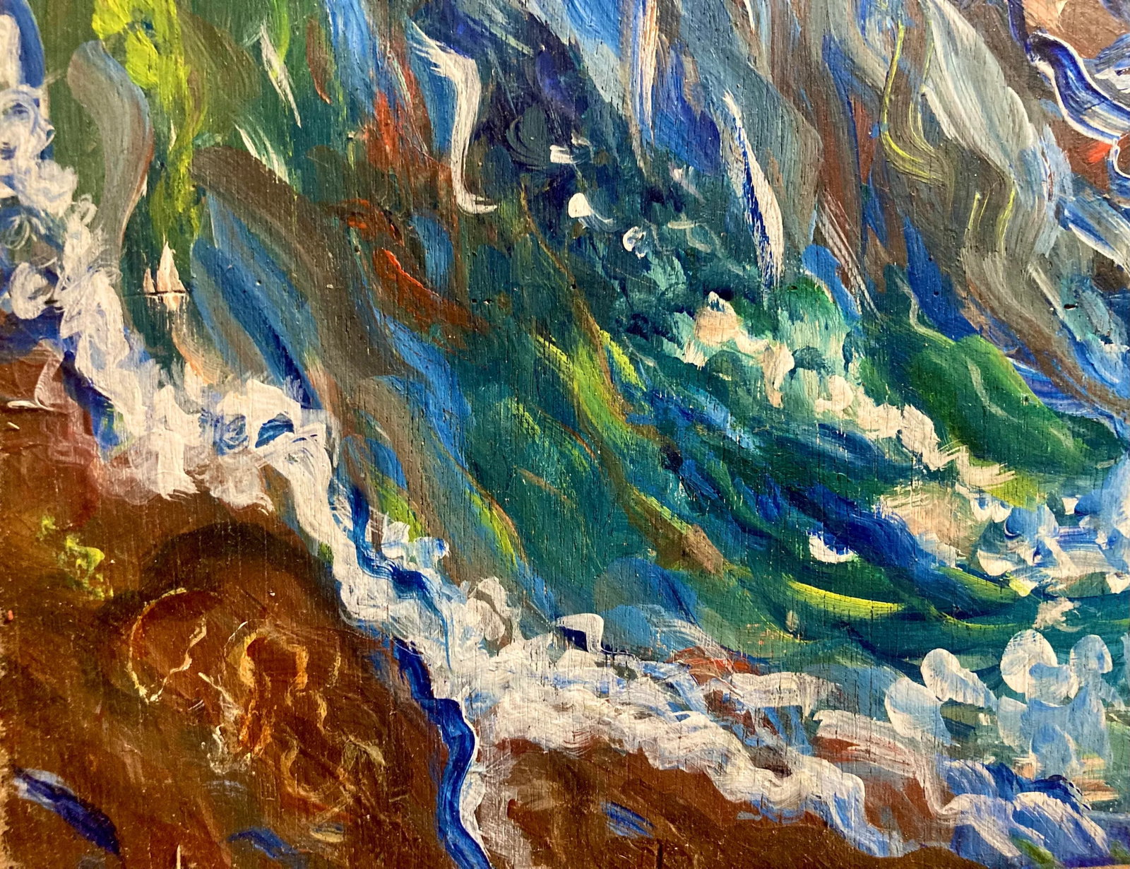 "Heart and Soul Cascades" by Mina Zavala Lanzas, Original Painting New Orleans Louisiana, Wood, Carv - 3