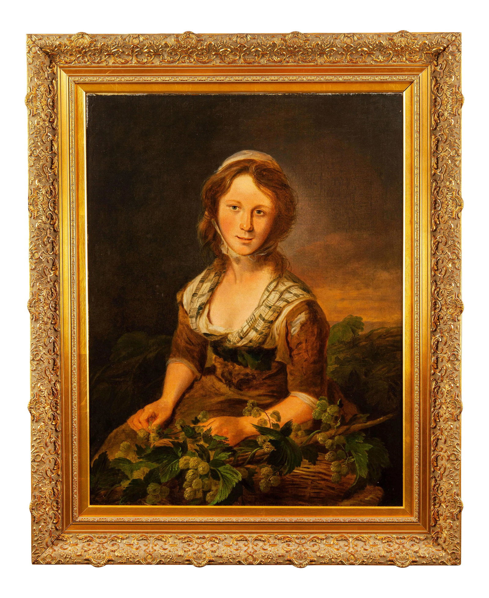 "The Hop Picker" Oil Painting by Thomas Barker of Bath Attributed (1 of 7)