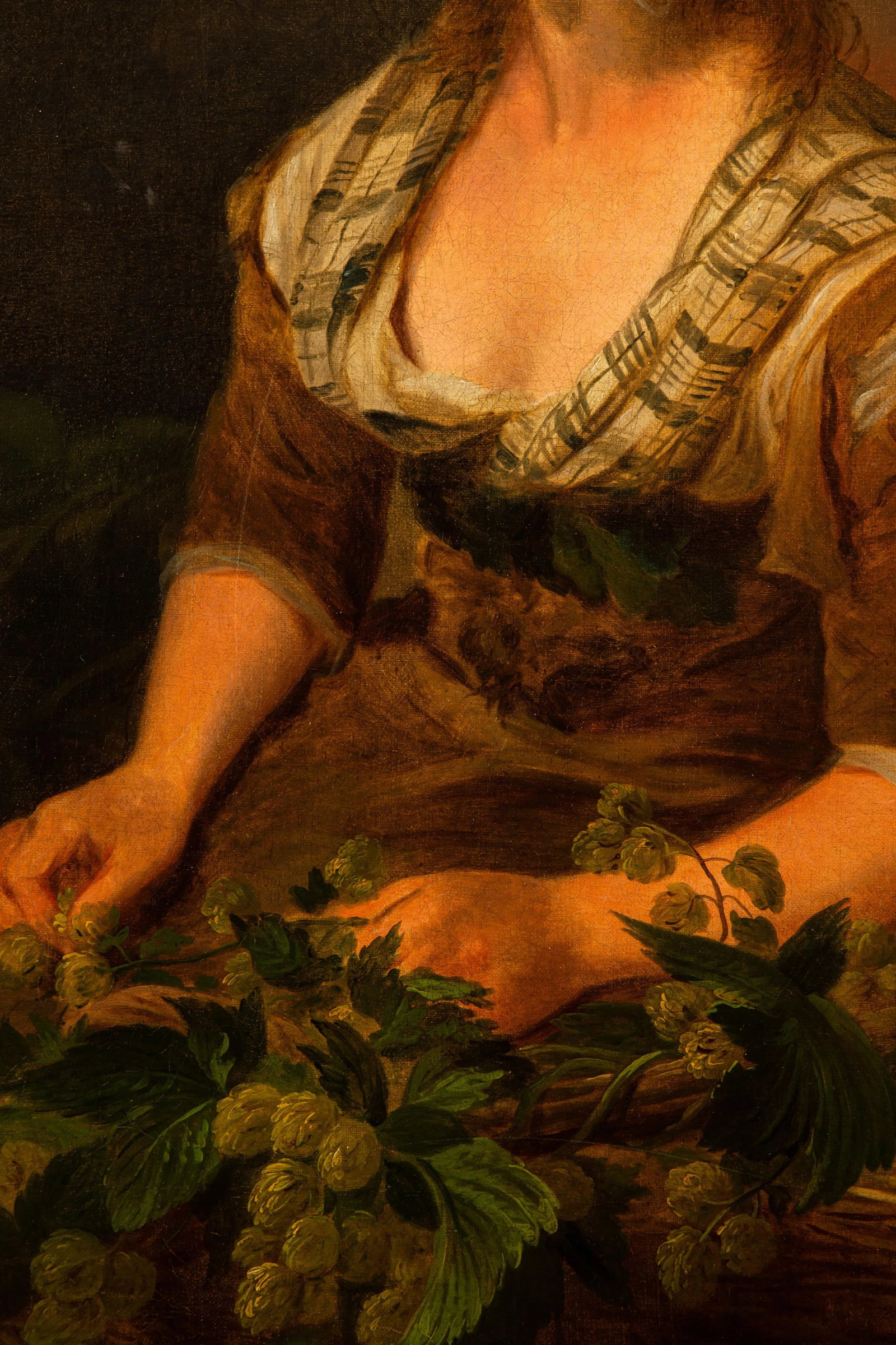 "The Hop Picker" Oil Painting by Thomas Barker of Bath Attributed - 2