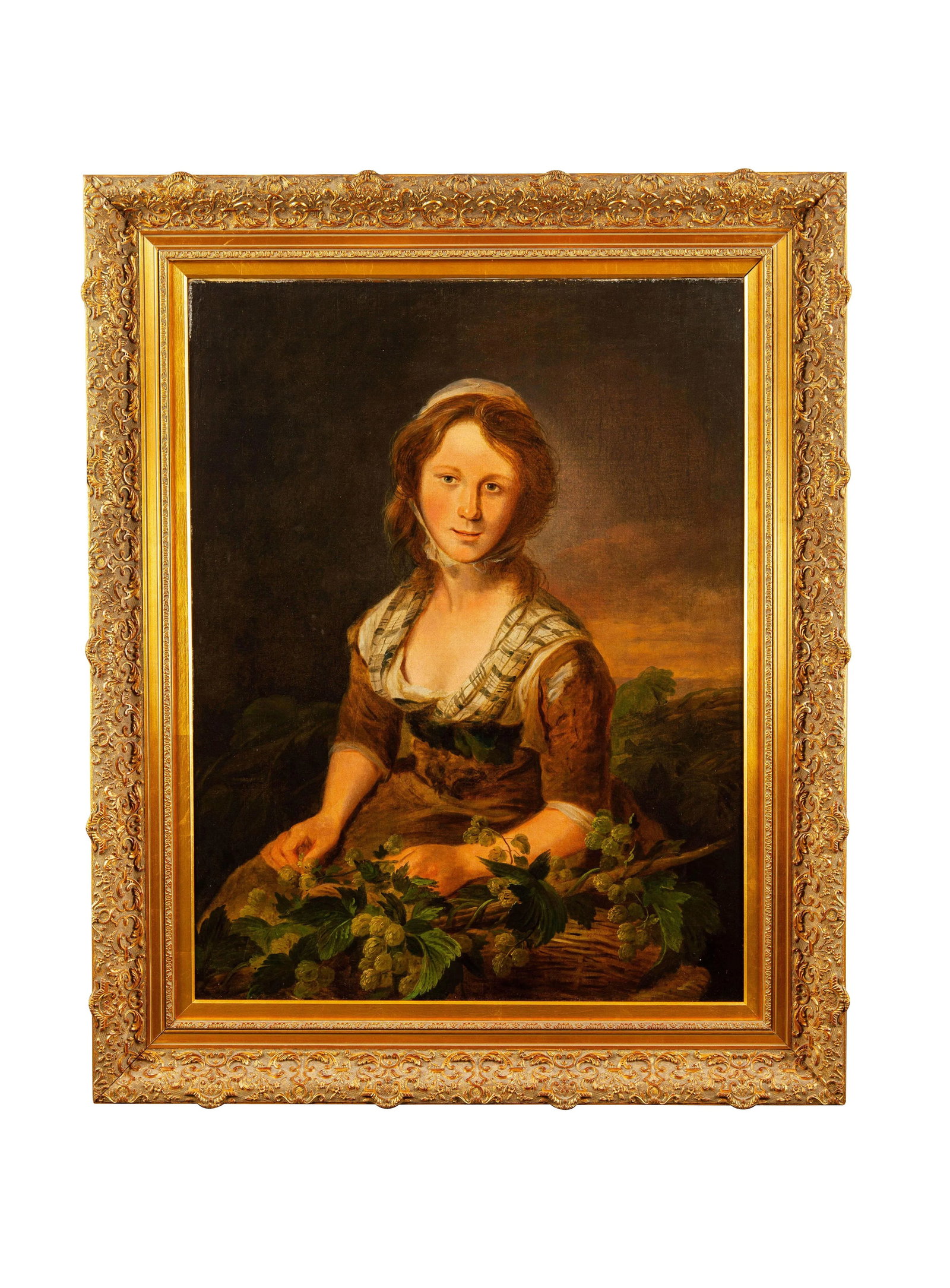 "The Hop Picker" Oil Painting by Thomas Barker of Bath Attributed - 7