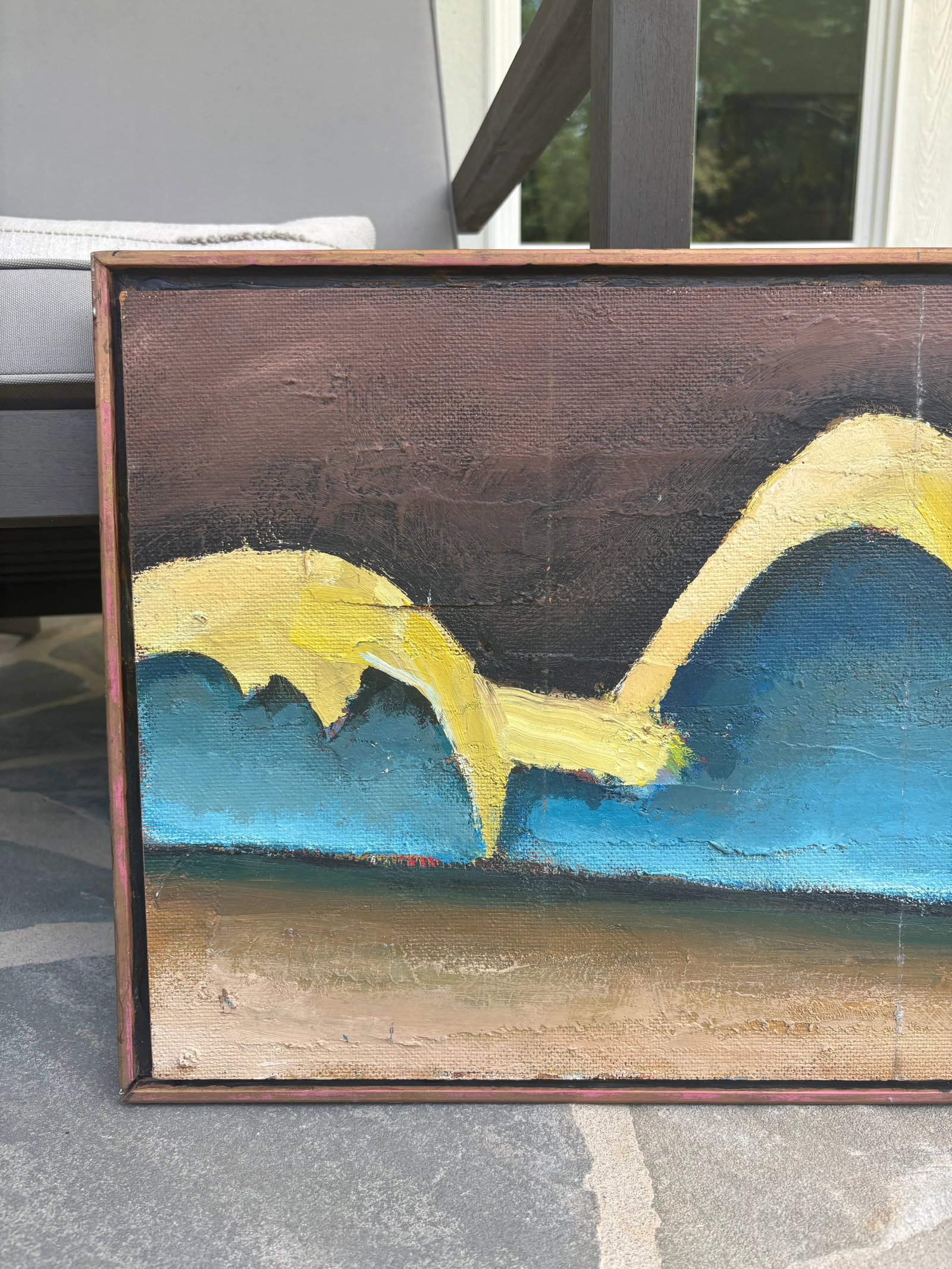 Oil on Board Modern Art Landscape, Edwin F. Shewmake, Nc 1920-2008 - 4