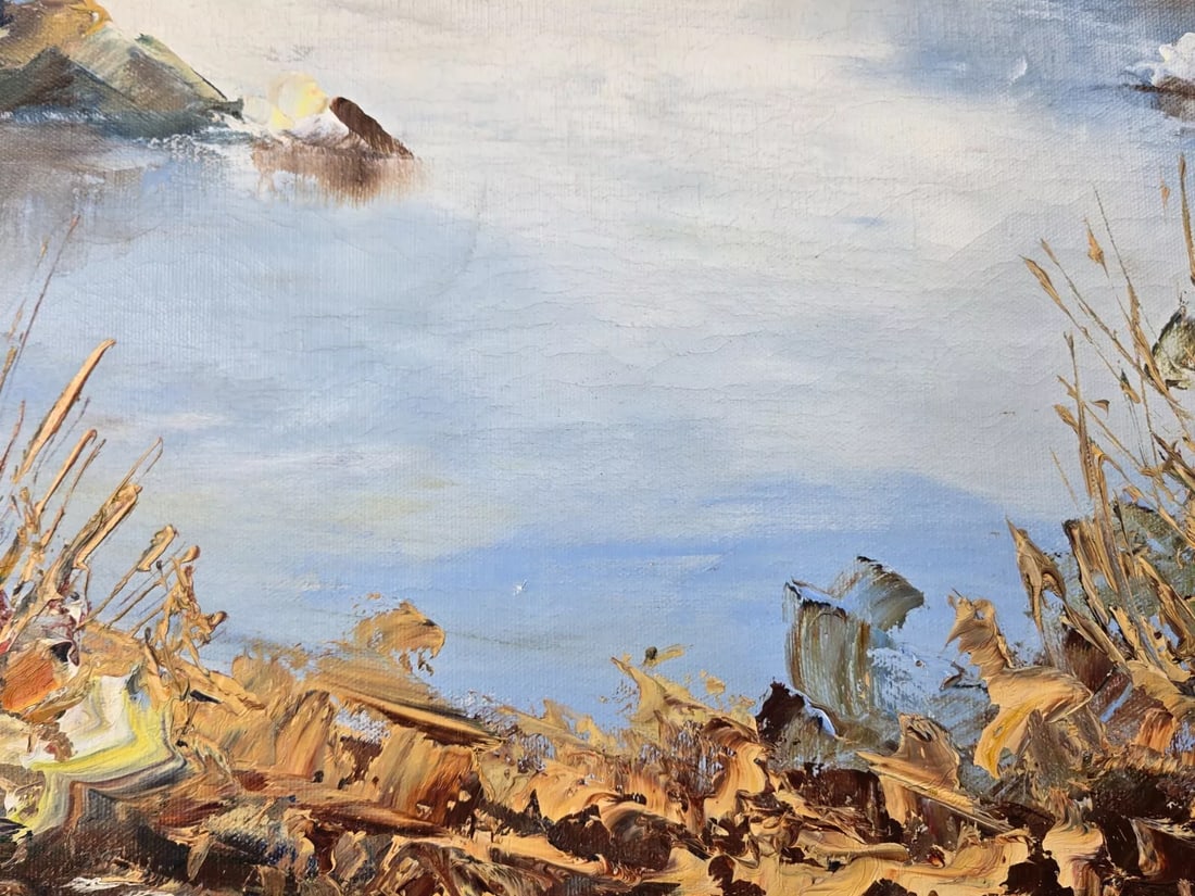 Manuel Munoz Merida, Spain Original River Landscape Oil Painting - 10