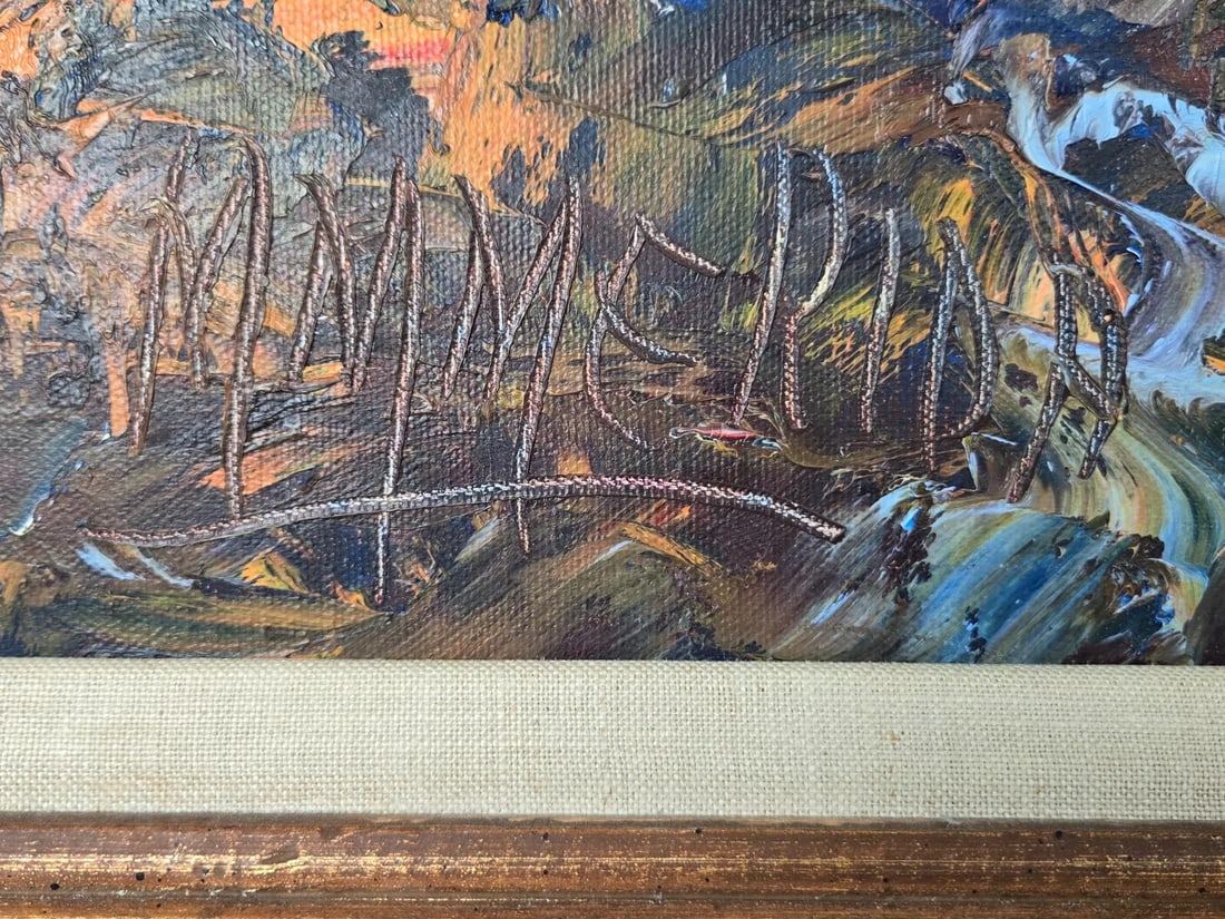 Manuel Munoz Merida, Spain Original River Landscape Oil Painting - 4