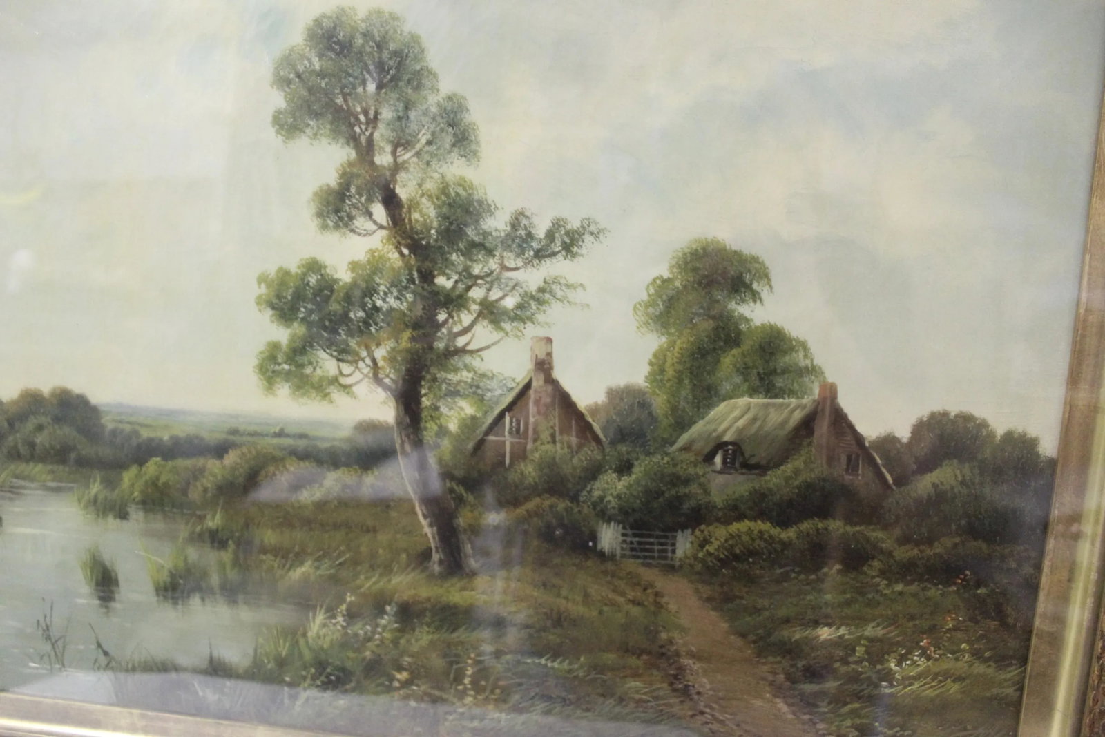 Vintage J Owen Country Cottages English Oil Painting, Framed - 4